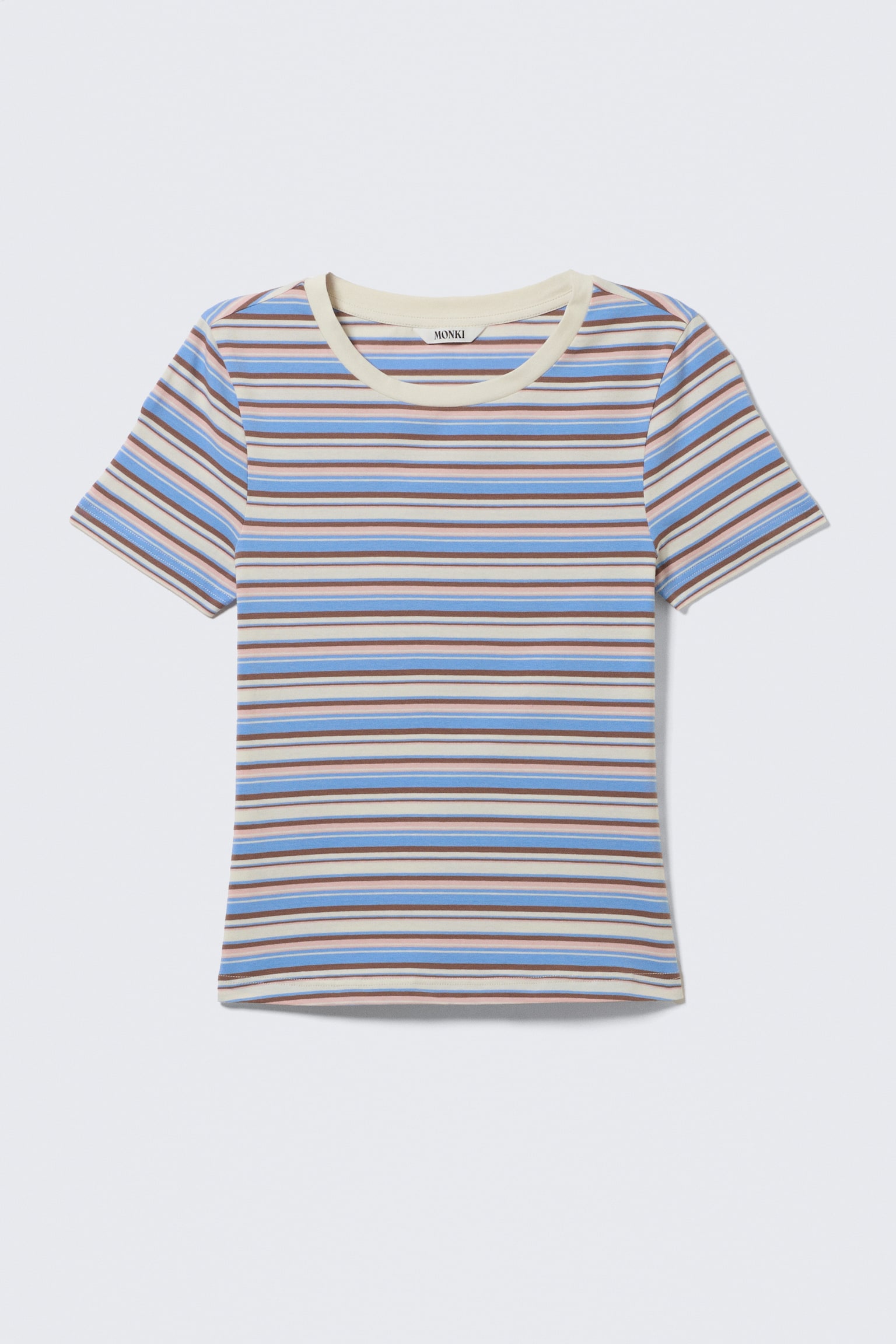 Tricou Mini Strâmt - Albastru/Roz Dungi Multicolore/Gri Melange/Dungi bleumarin/verde/Alb/Negru - 2