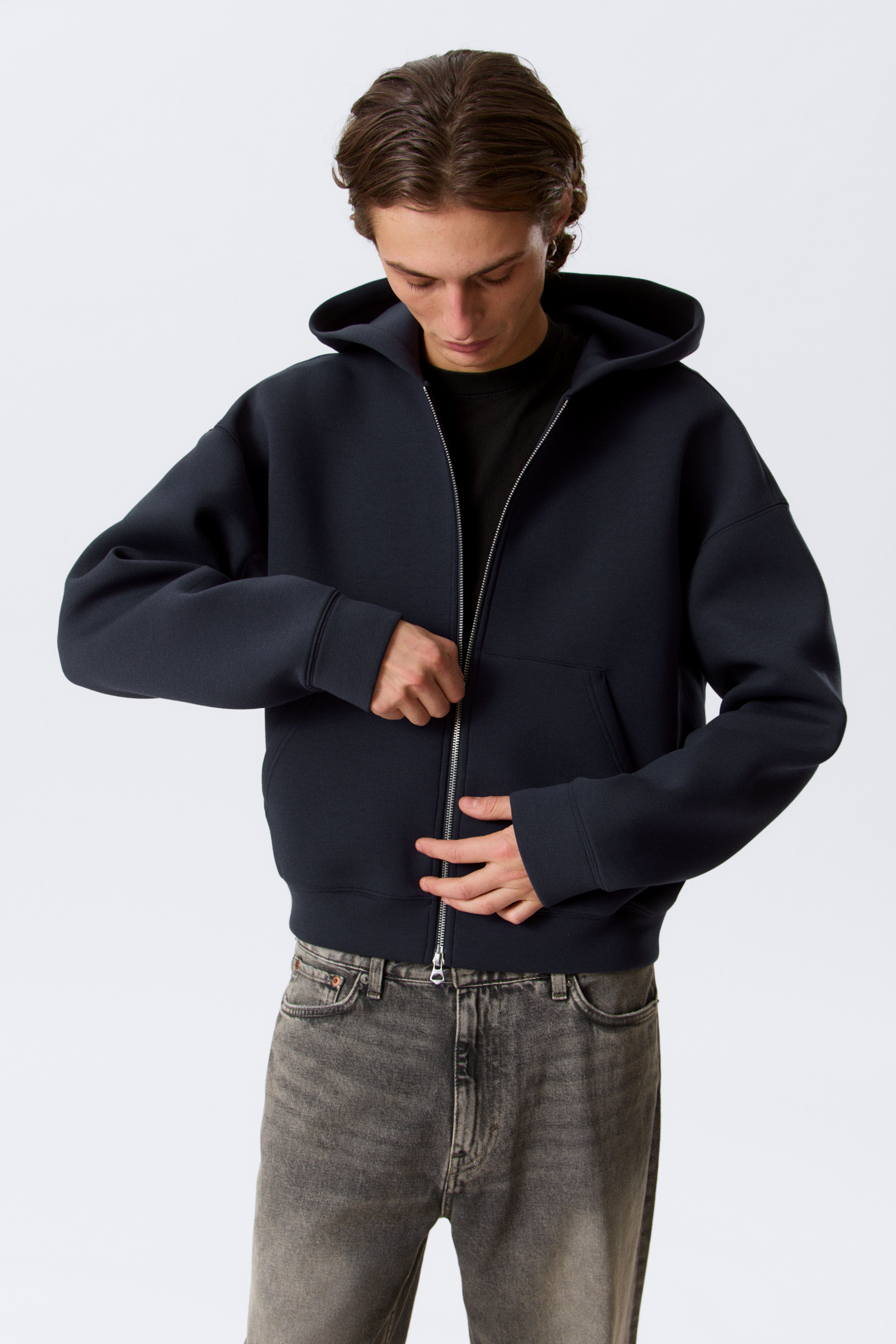 Simon Scuba Zip Hoodie - Dark Blue/Dark Brown/Έντονο Μπλε/Black/Ανοιχτό Γκρι Μελανζέ/Grey Melange/Σκούρο Γκρι Μελανζέ
