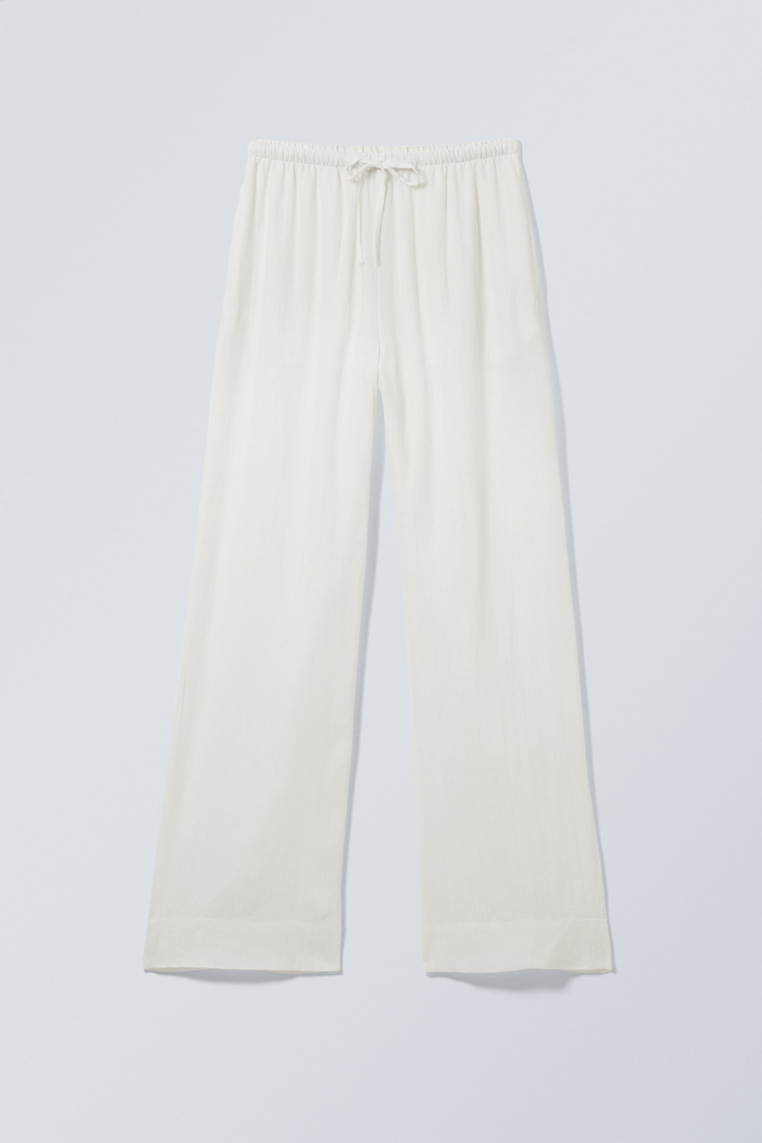 Relaxed Linen Blend Trousers - Dusty White - 1