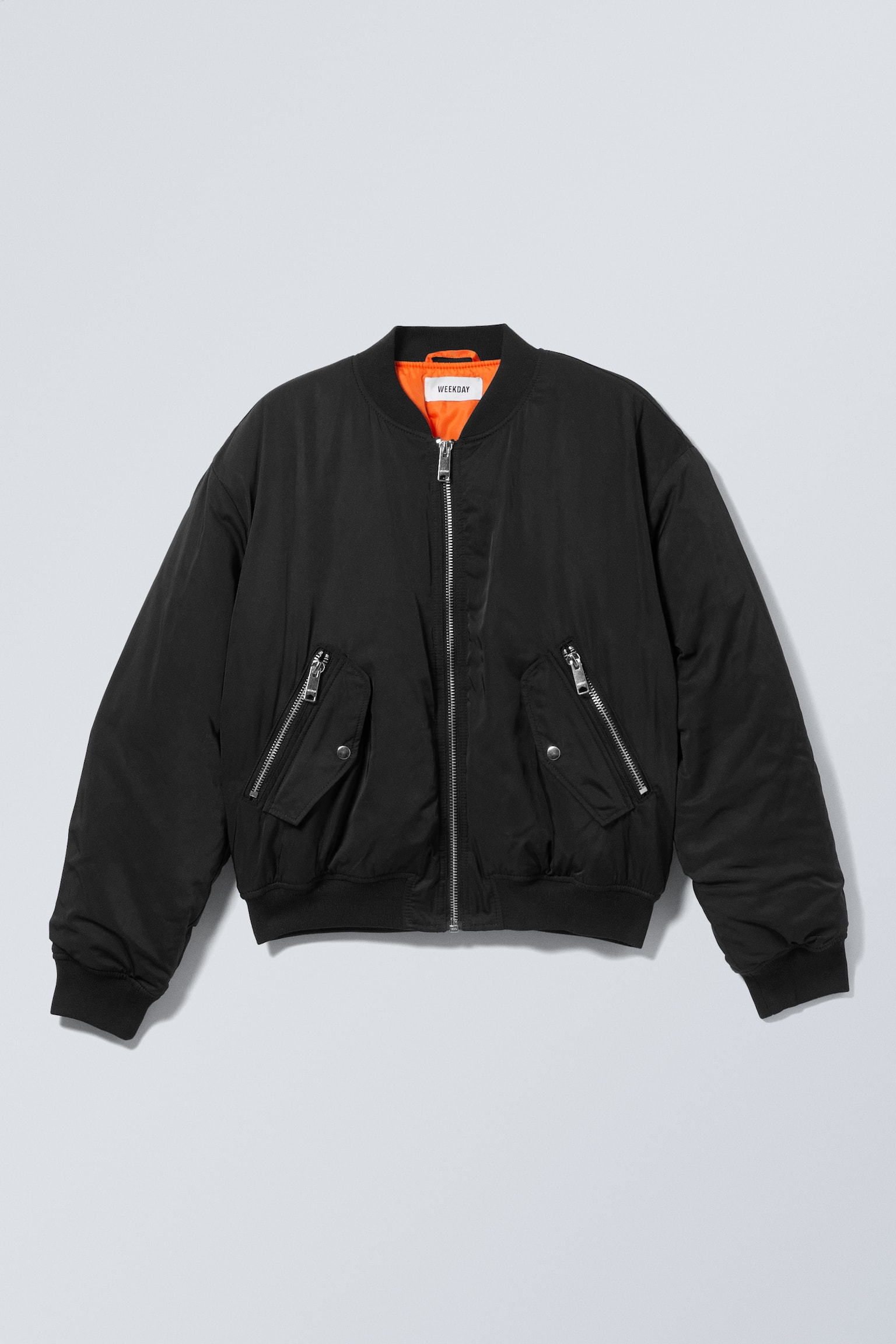 Relaxed Twill Bomber Jacket - Black - 2