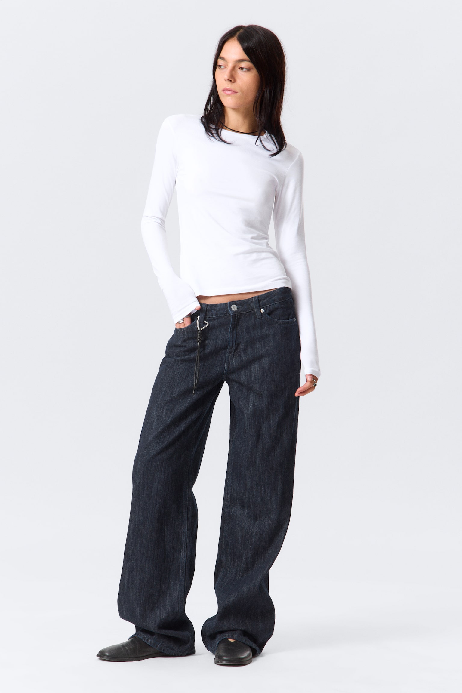 Maglia a maniche lunghe con vestibilità slim - White/Marrone scuro/Viola scuro/Nero/Verde kaki scuro - 5