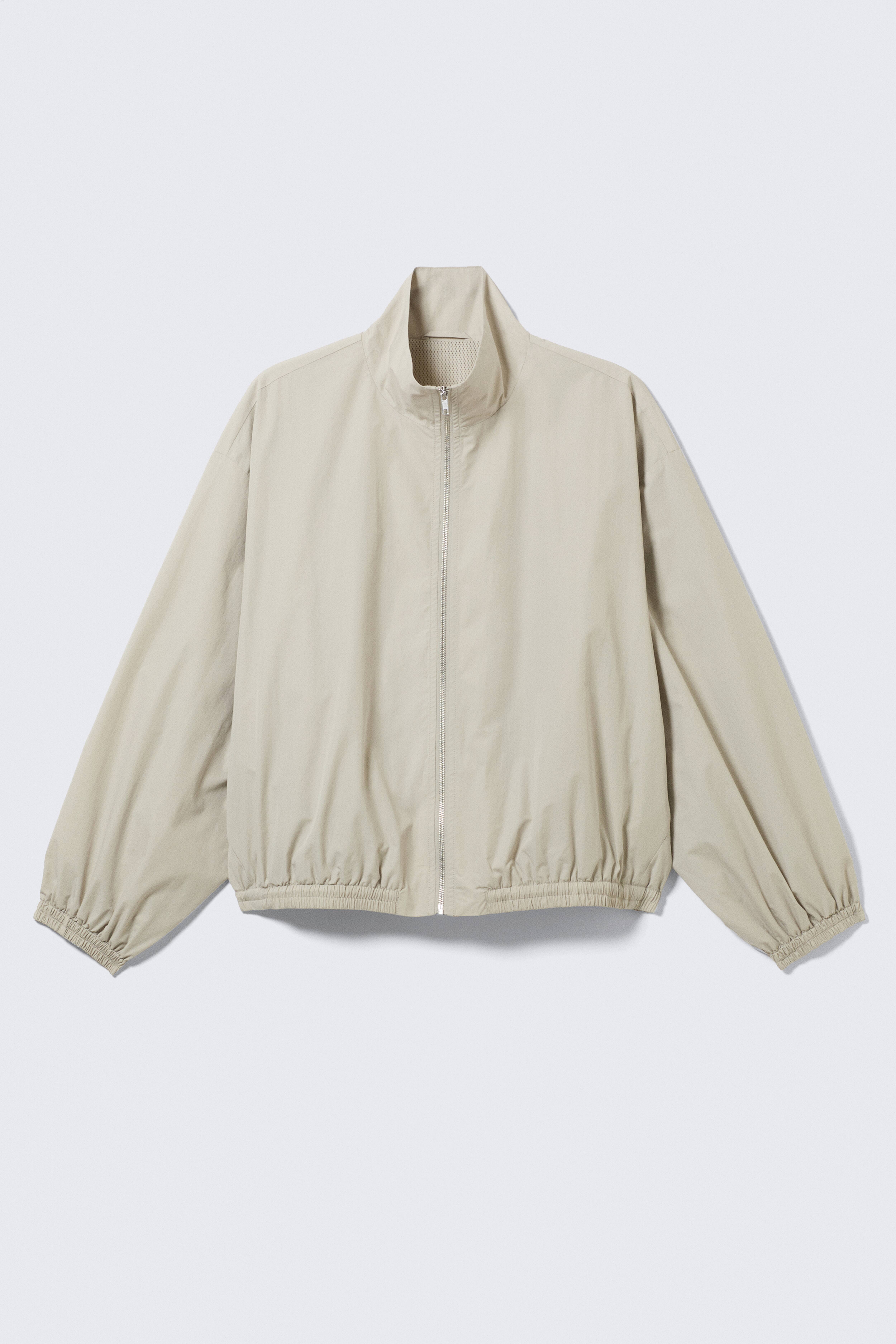 HANNE H OVERSIZED TRACK JACKET - Light Dusty Mole/Dark Grey