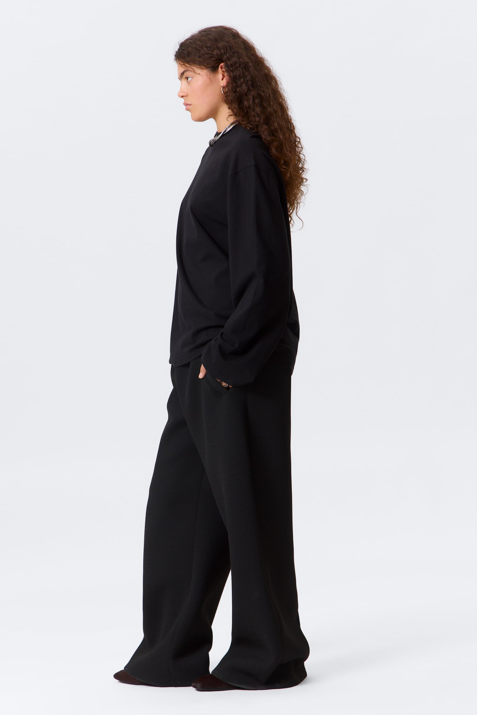 Oversized T-shirt met lange mouwen - Zwart/Wit/Donkerbeige met wassing/Donker marineblauw - 6