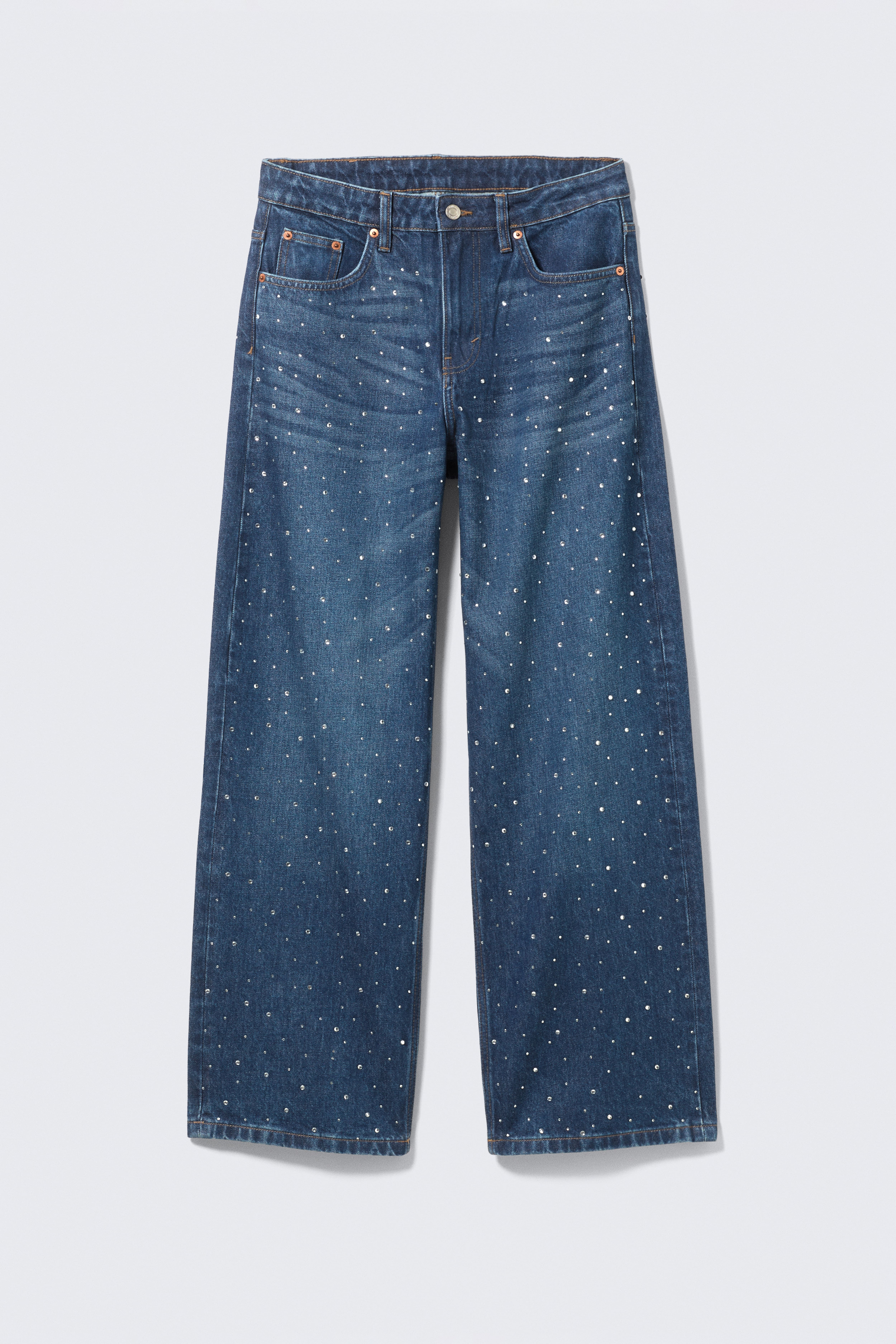 Missy Embellished Low Rise Straight Leg Jeans - Embellished Blue - Dunkelblau