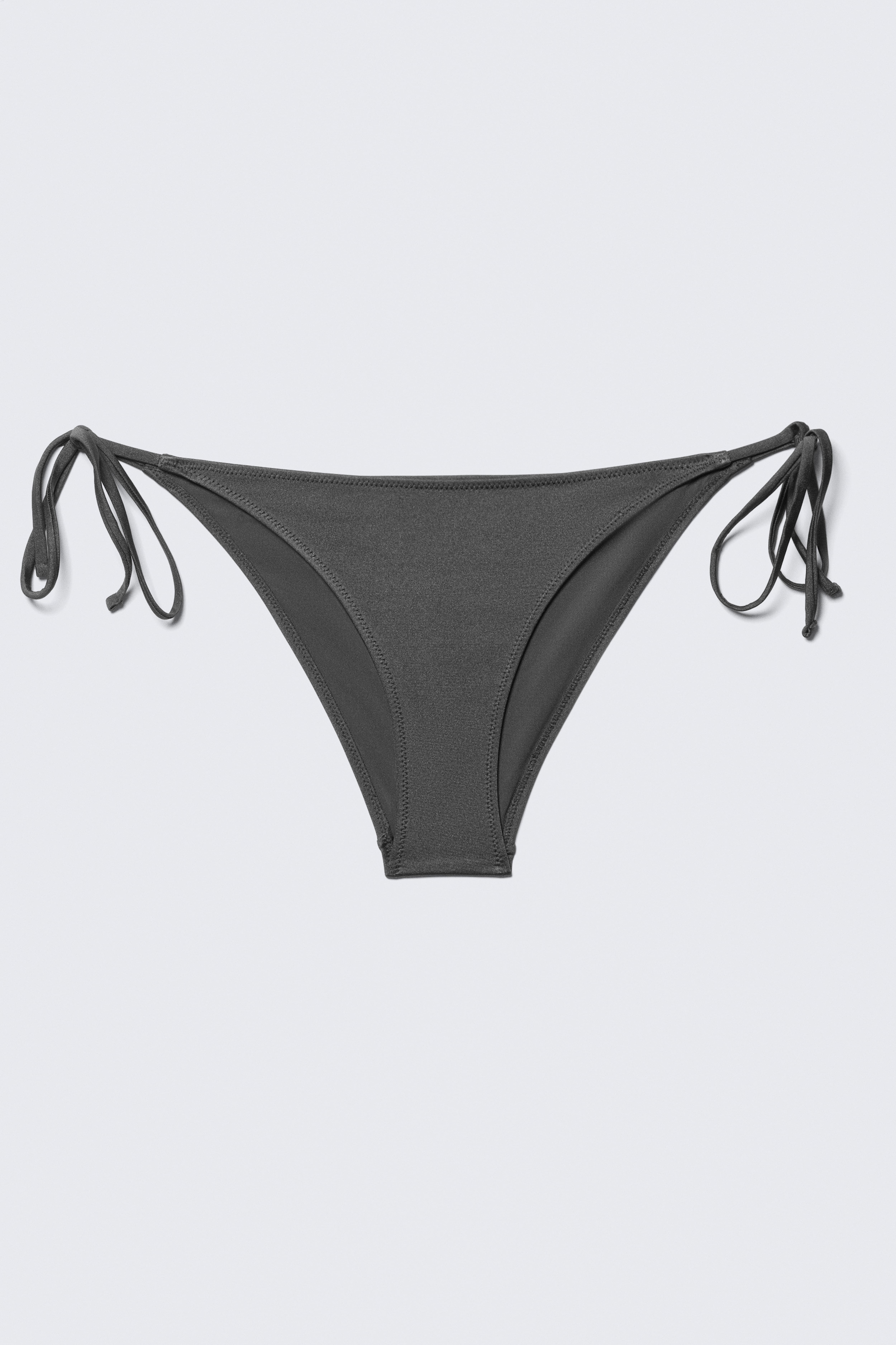 Bas de bikini avec liens à nouer - Gris foncé