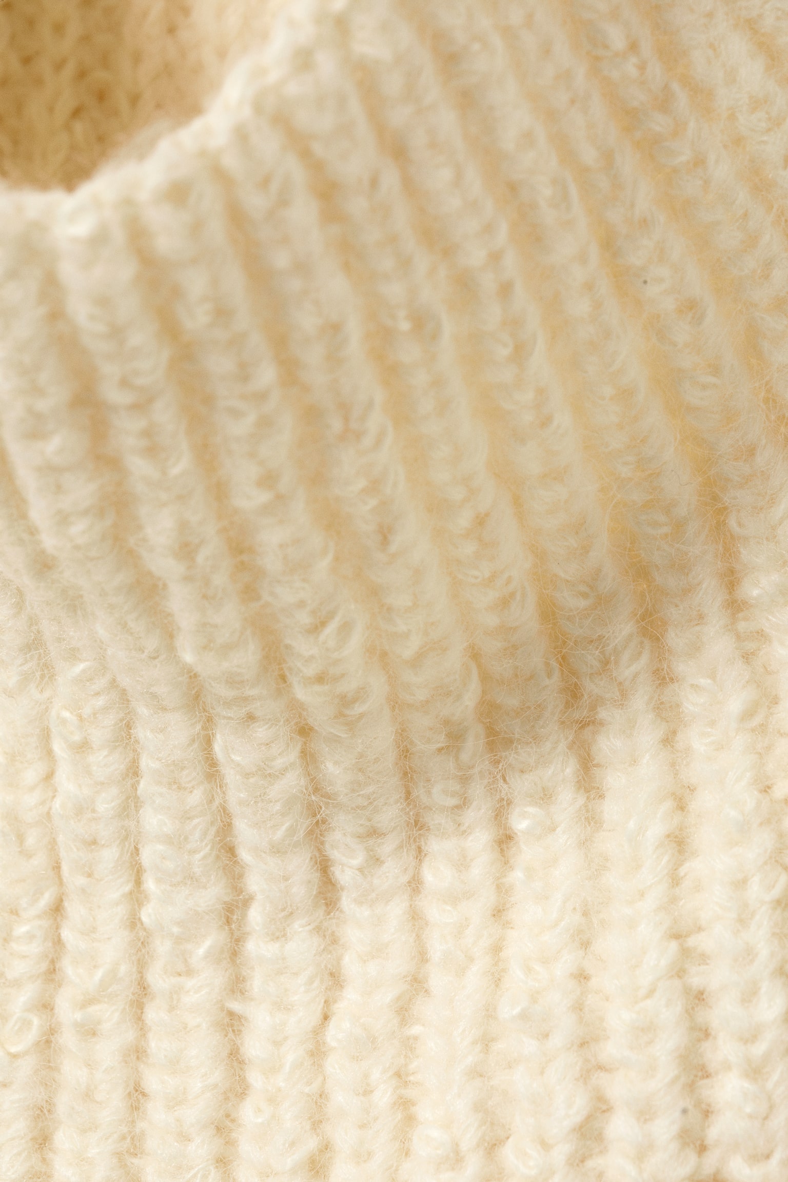 Oversized Strickpullover mit Rollkragen - Hellgelb/Weiß - Mehrfarbig - 5