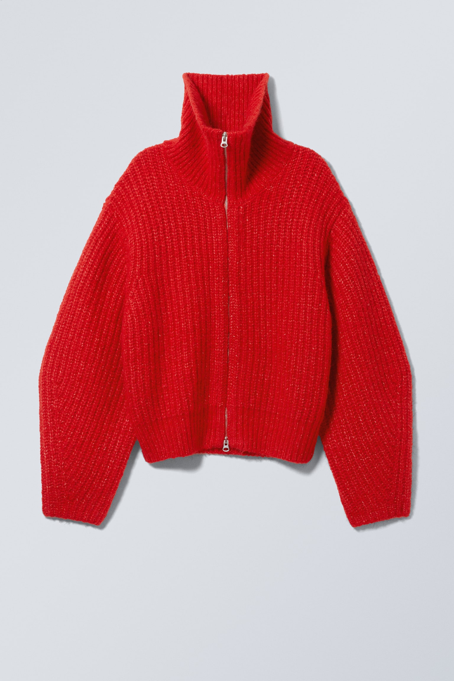 Bea Zip Cardigan - Red/Dark Navy - 2