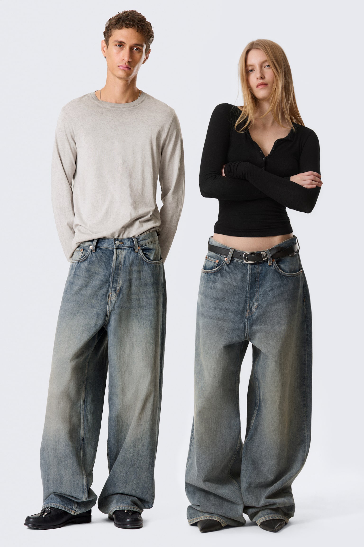 Astro Mid Rise Loose Baggy Leg Unisex Jeans - Arizona Blue - Medium Blue/Chelsea Black - Black/Kimberley Blue - Light Blue/Board Blue - Medium Blue/Blue Rinse – Donkerblauw/Blue Stream - Middelblauw/Tuned Black – Zwart/Black Rinse – Zwart/Mine Grey – Donkergrijs - 1