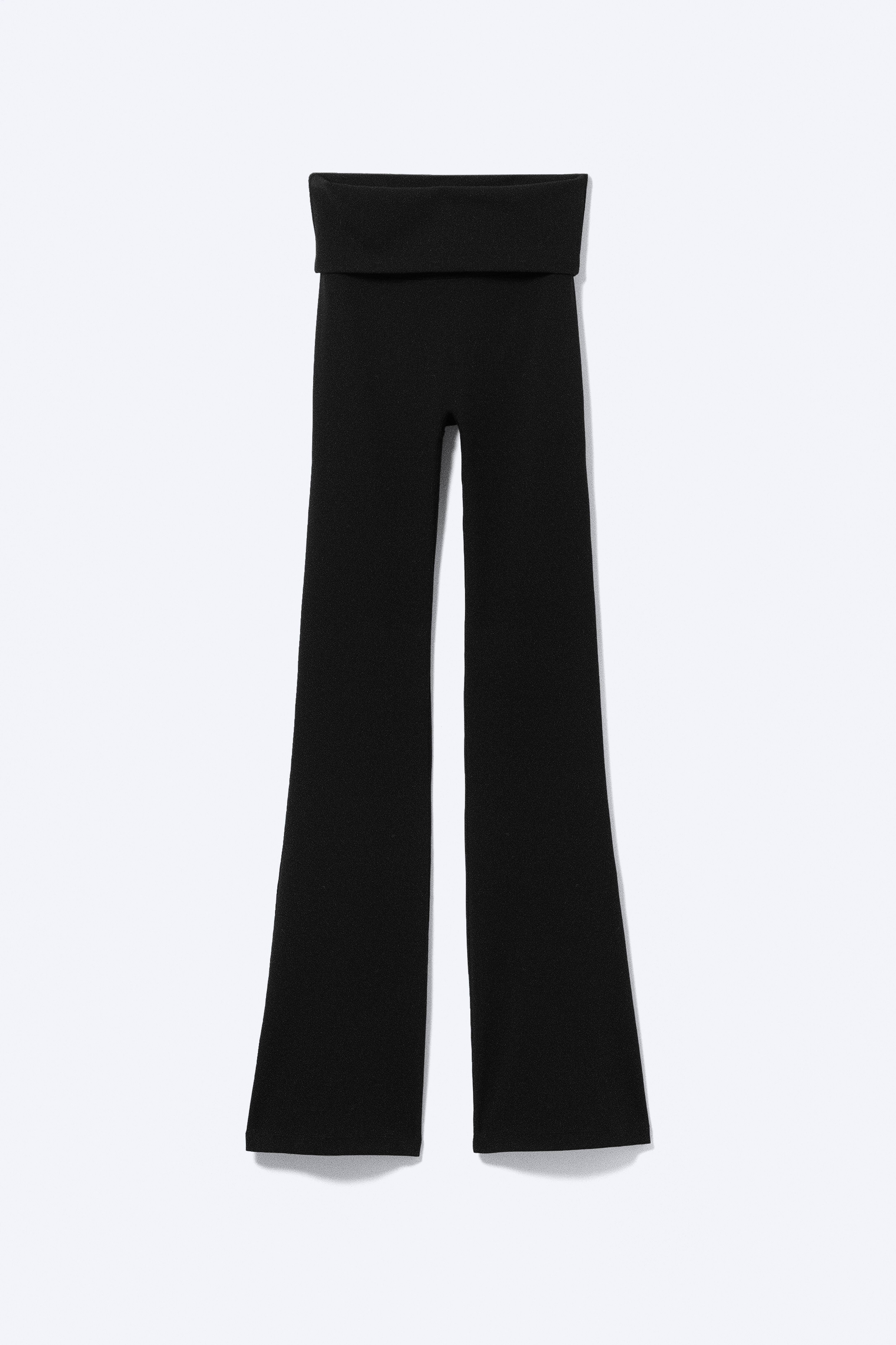 Folded Waist Flared Yoga Tights - Black/Dark Grey/Dark Brown/Light Dusty Grey/Dark Brown/Dark Khaki Green/White