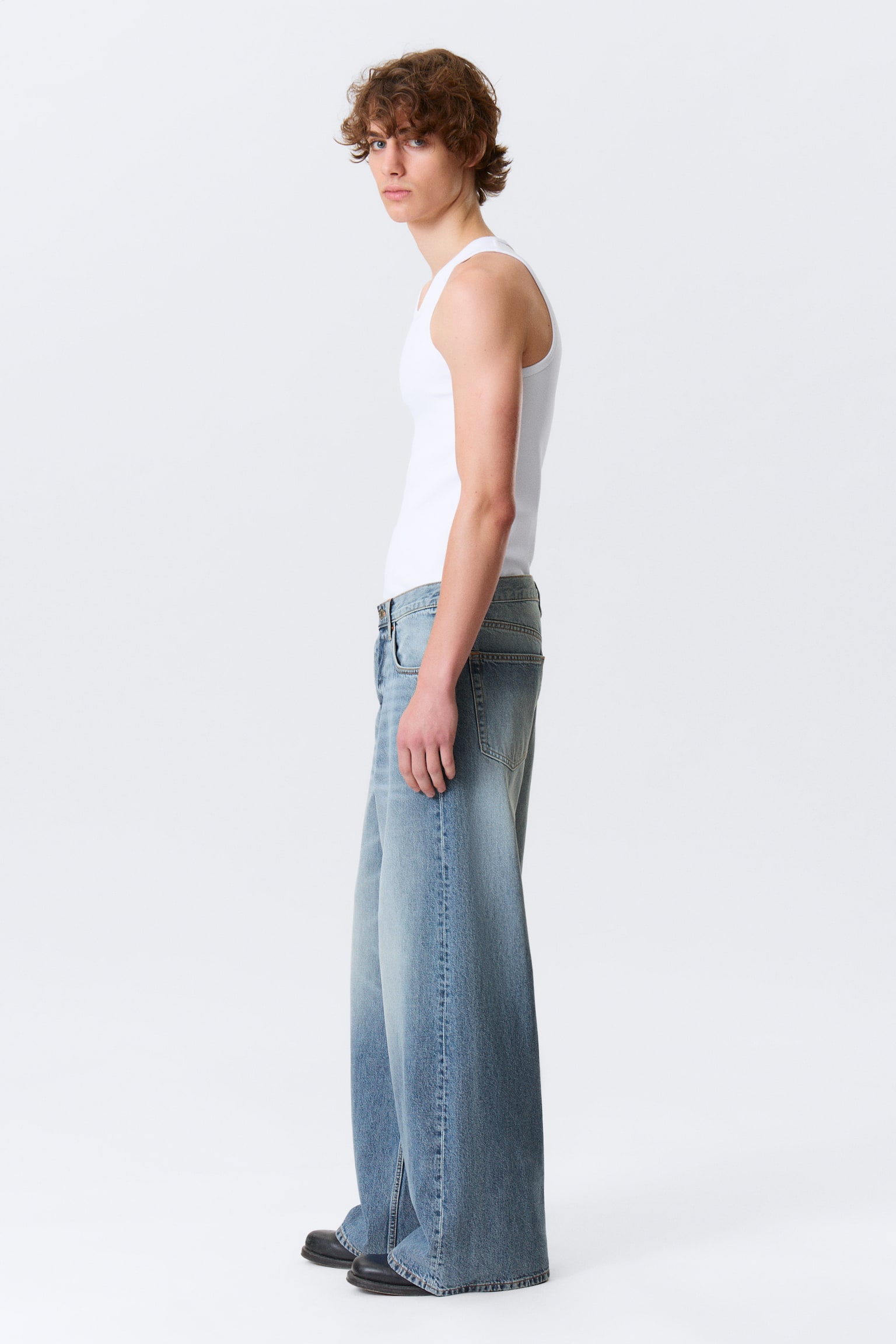 Solar Loose Wide Leg Unisex Jeans - Blue Horses - Mittelblau/Blue Rinse - Dunkelblau/Redondo Black - Gewaschen - 5