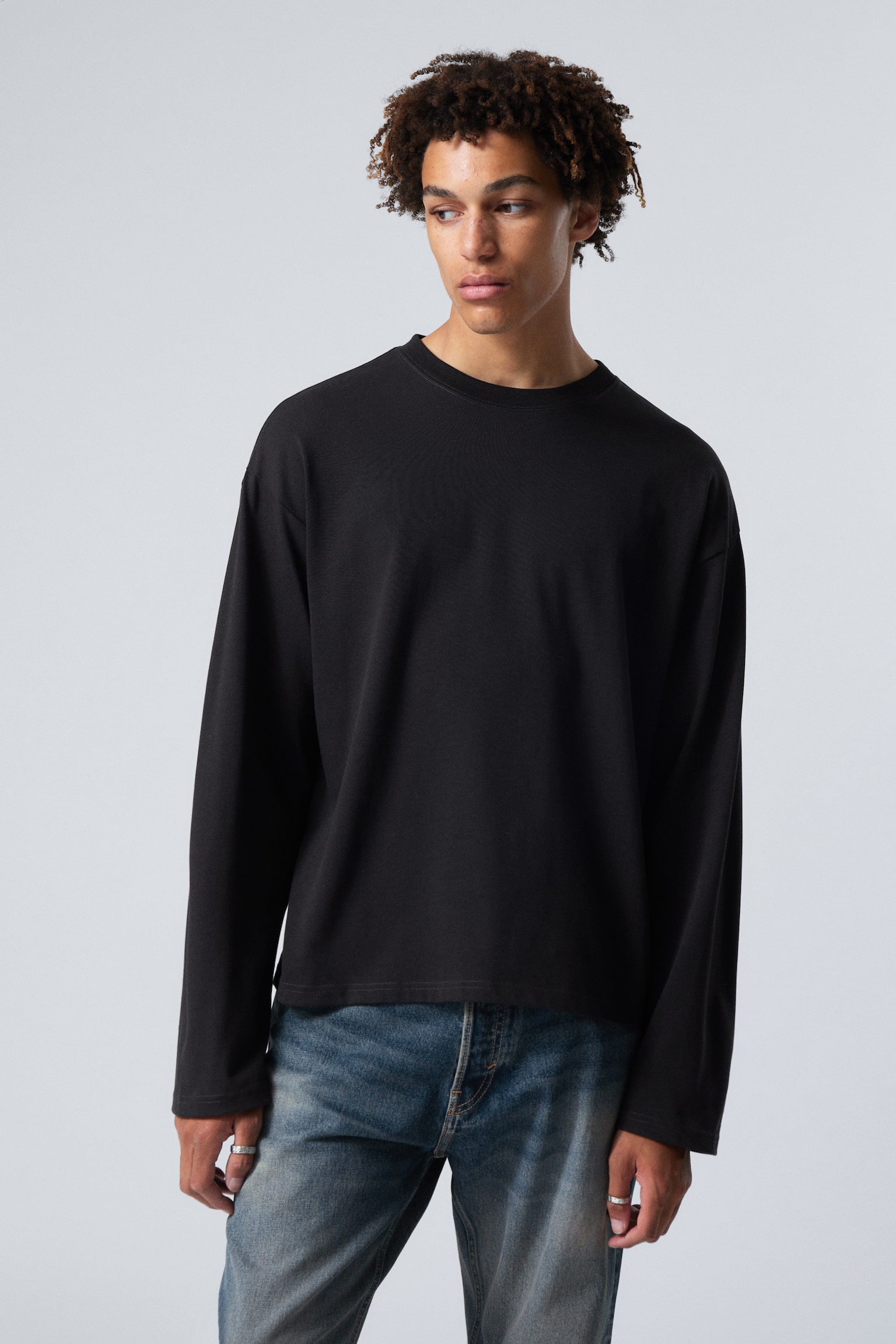 Great Boxy Long Sleeve T-shirt - Black/Dark Mole/White - 1