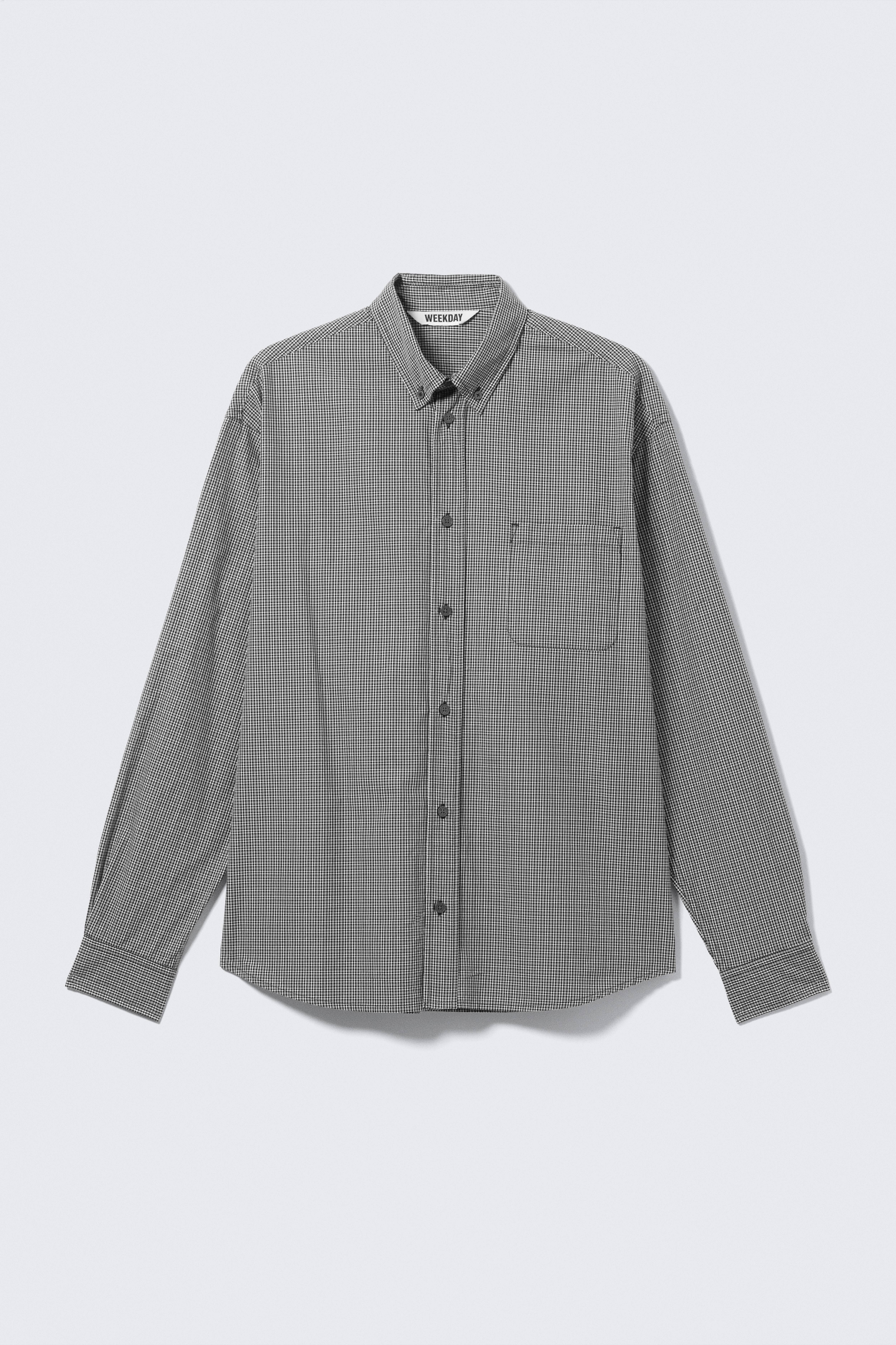 Camicia in popeline con bottoni - nero a quadretti/Bianco - righe blu