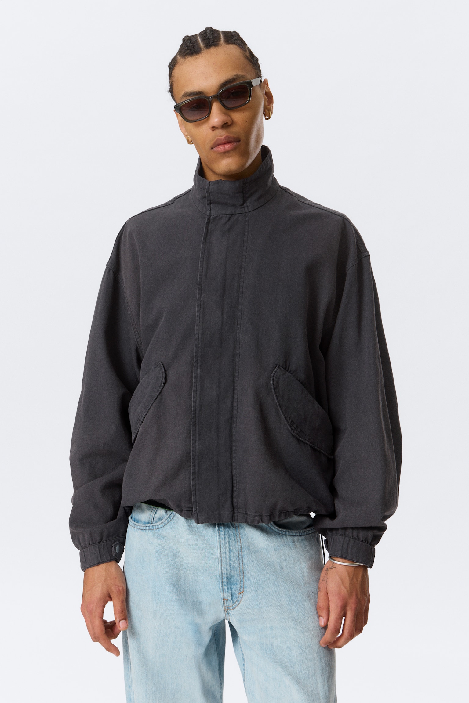 Giacca in tela di cotone - Nero lavato - 1