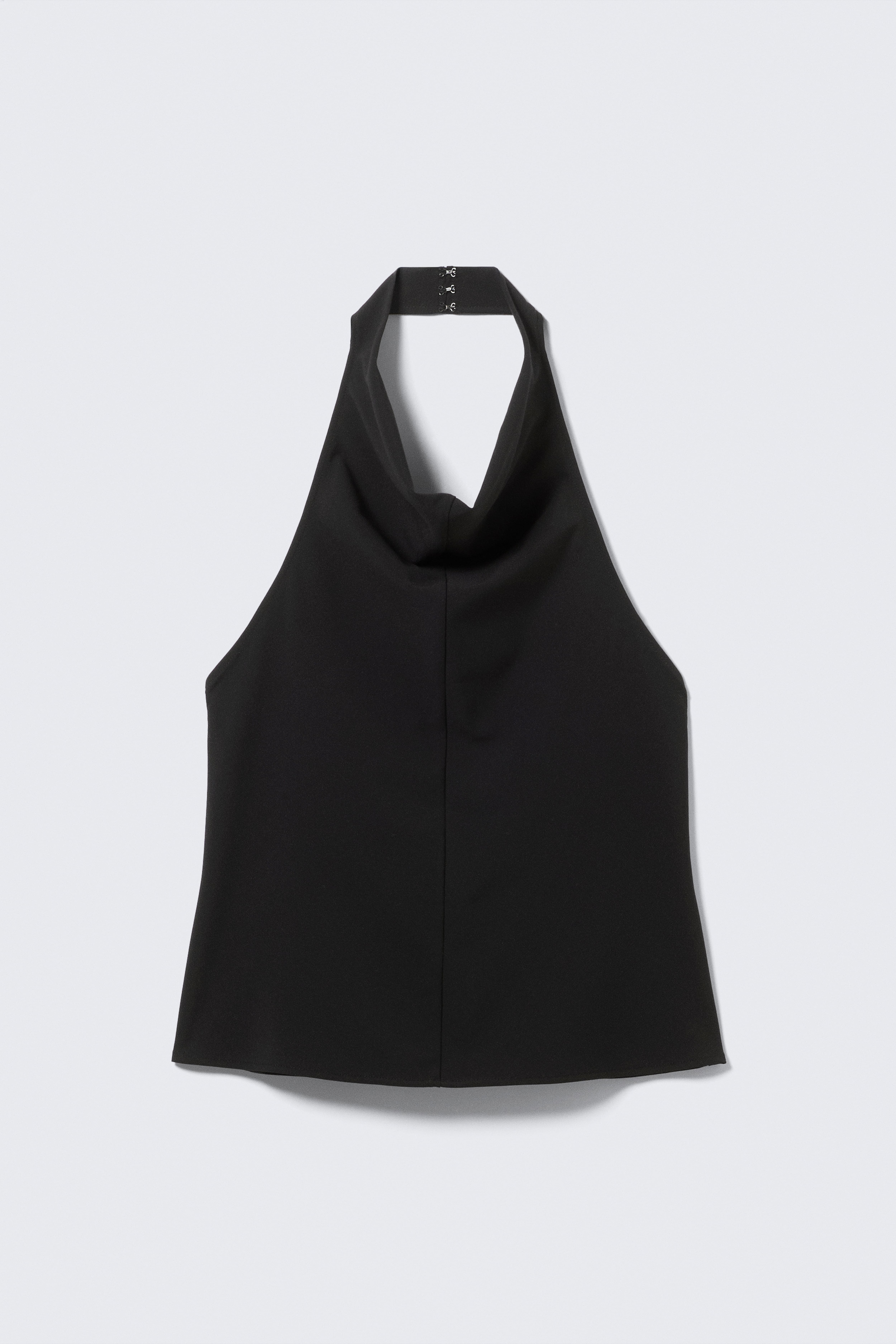Draped Halter Cowl-Neck Top - Black
