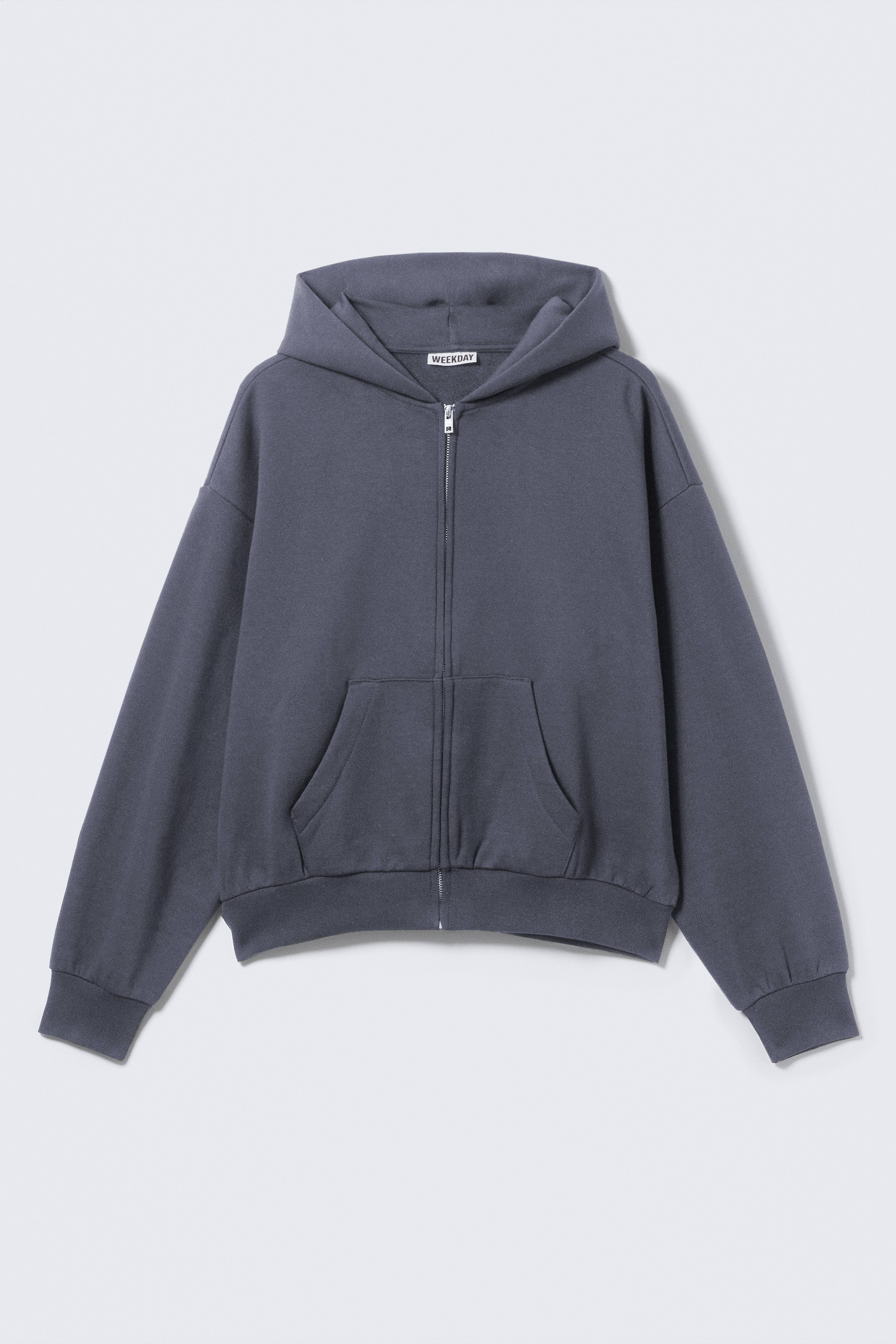 Felpa con cappuccio e zip - Blu lavato/Marrone scuro/Grigio scuro/Grigio mélange/Nero