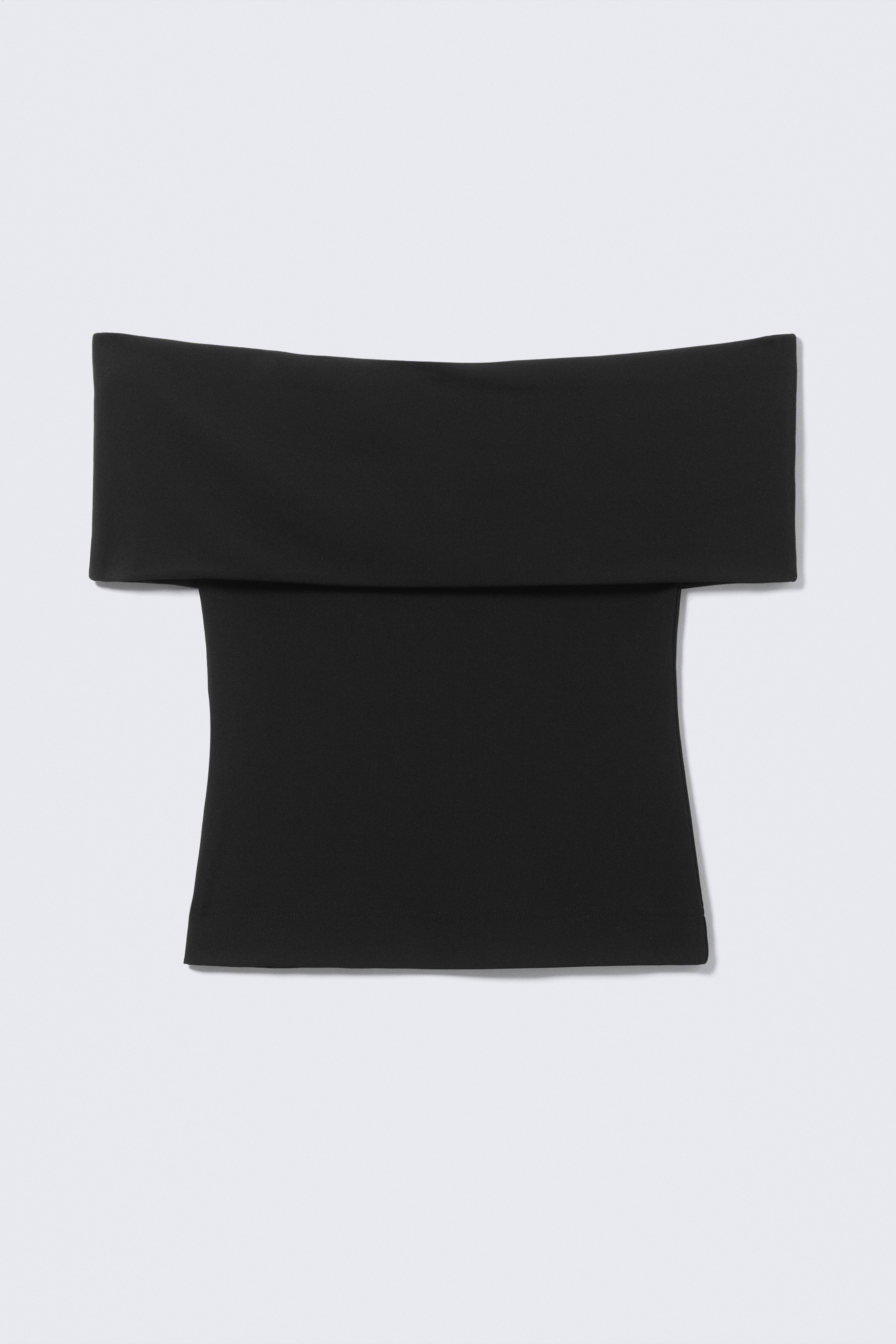 Fitted Sleeveless Off-Shoulder Top - Schwarz