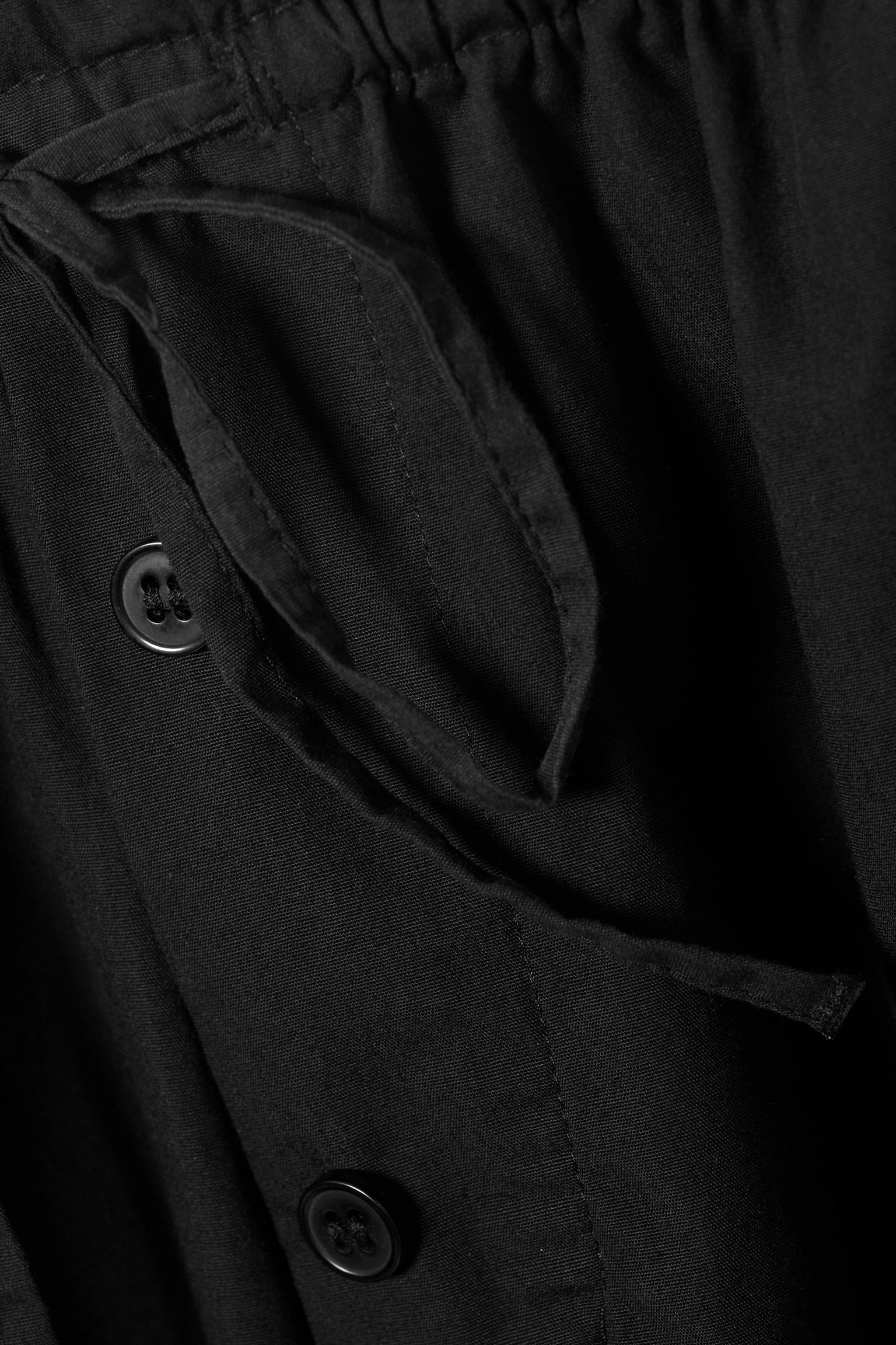 Low Rise Ruched Drawstring Trousers - Schwarz/Offwhite/Helles Khakigrün - 6