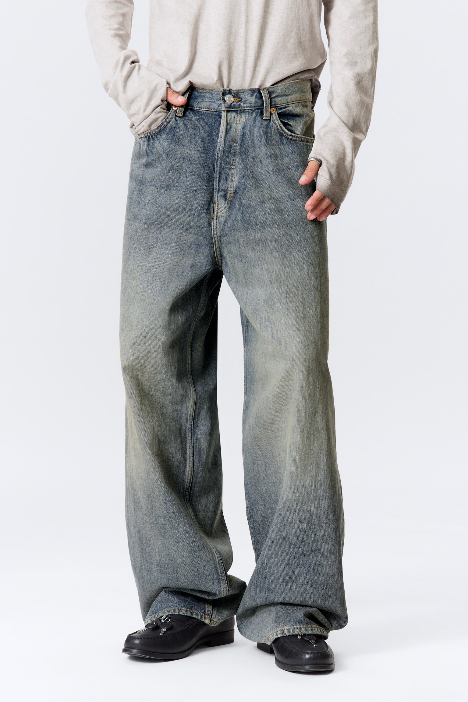 Astro Mid Rise Loose Baggy Leg Unisex Jeans - Arizona Blue - Medium Blue/Chelsea Black - Black/Kimberley Blue - Light Blue/Board Blue - Medium Blue/Blue Rinse – Donkerblauw/Blue Stream - Middelblauw/Tuned Black – Zwart/Black Rinse – Zwart/Mine Grey – Donkergrijs - 6