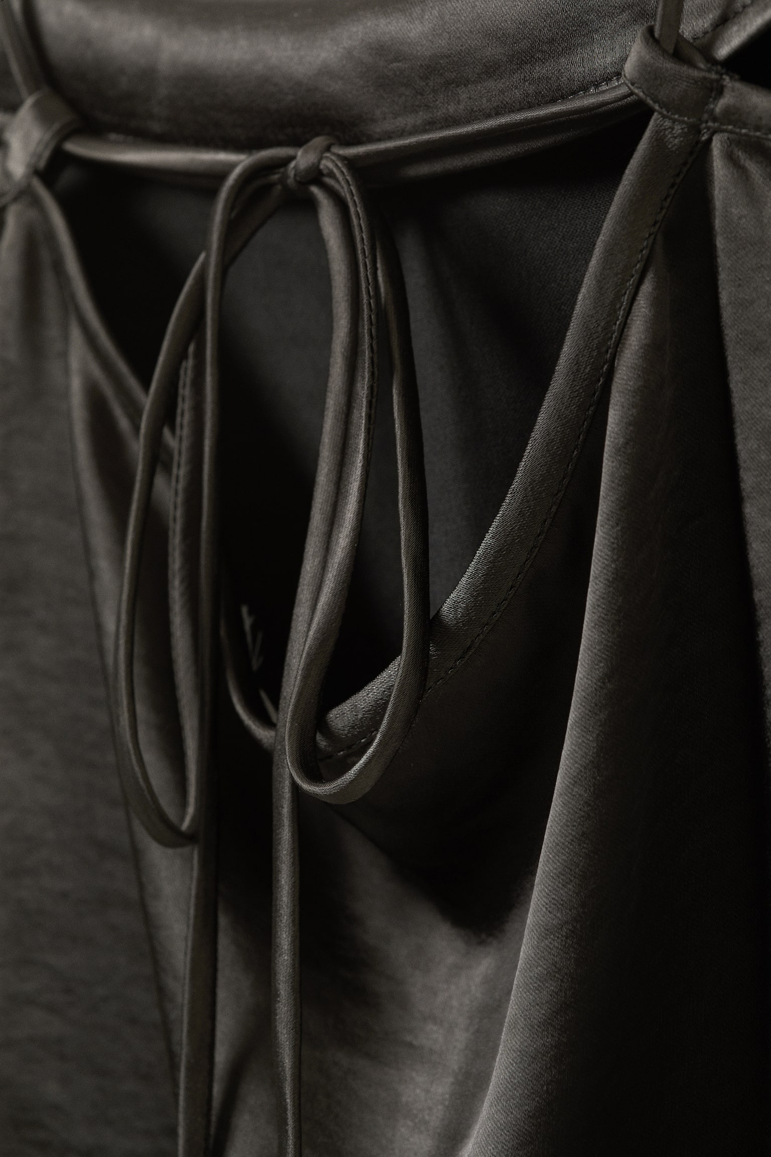 Πυτζάμα από πλυμένο σατέν - Πλυμένο Σκούρο Γκρι - 5