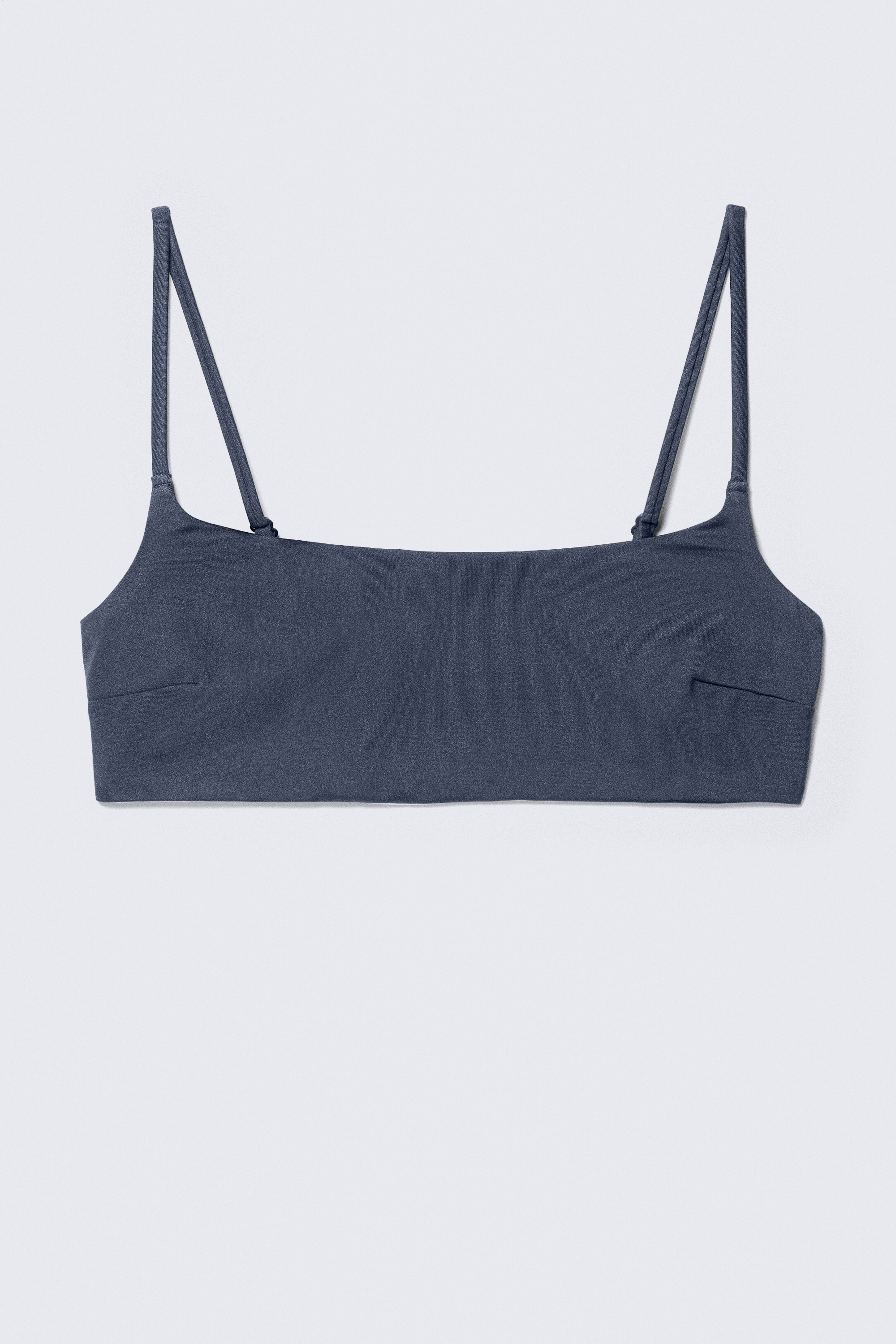 Bikinitop met lage hals - Donkerblauw/Donkerbruin