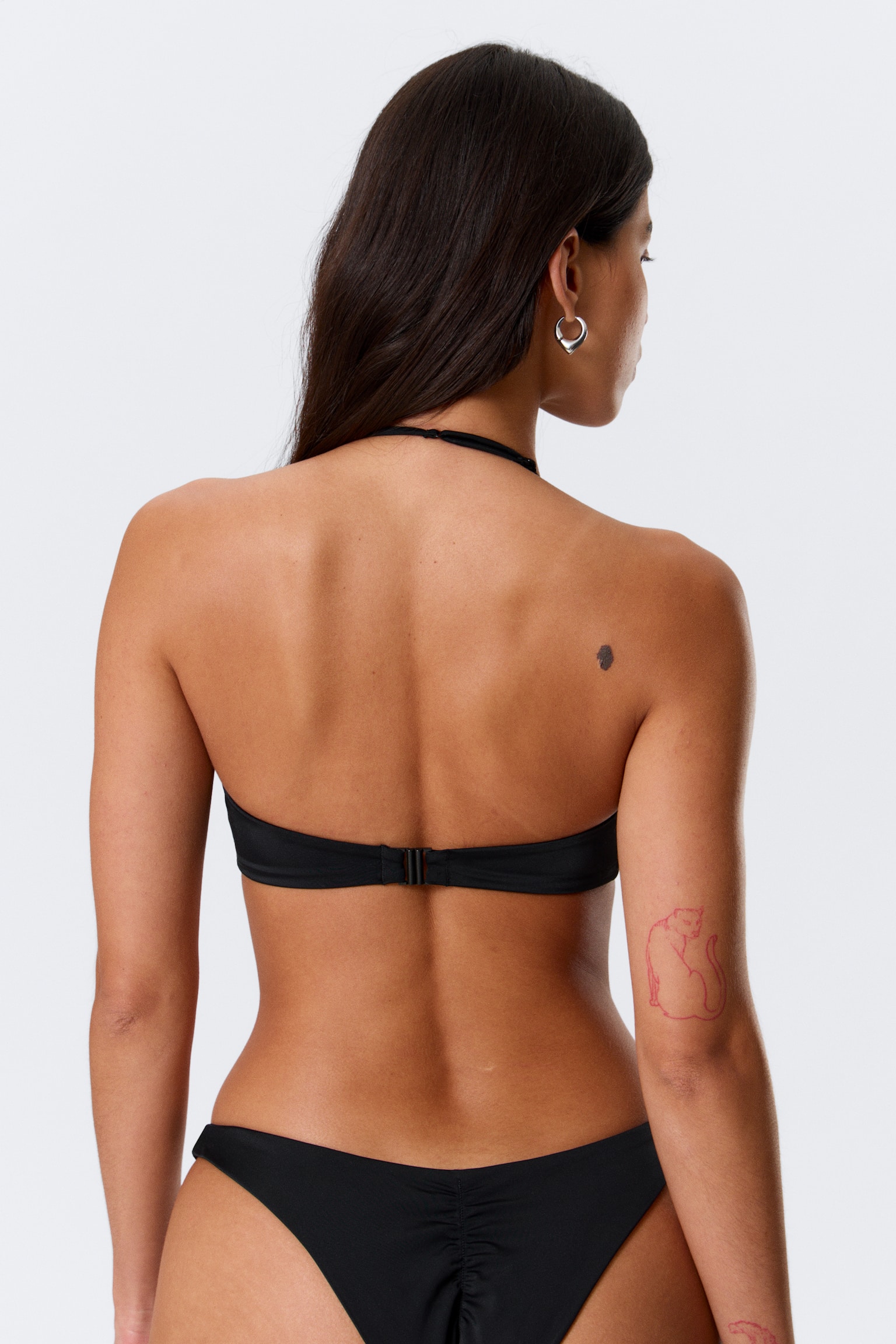 Minimalistisk halter-bikinitopp - Svart/Mörkbrun/Mörkgrön - 4