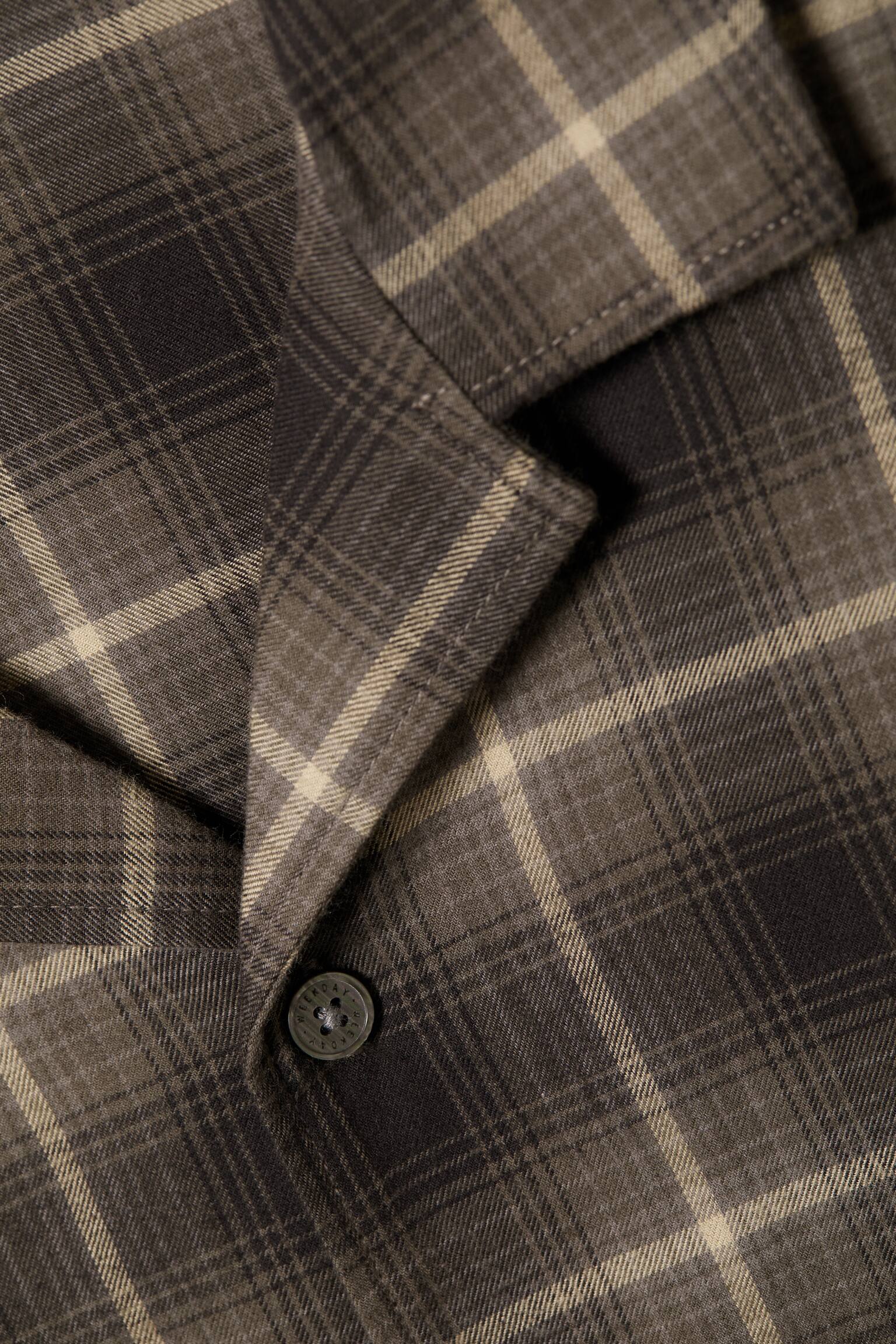 Afslappet flannel pyjamaskjorte - Checked Dark Brown/Hvid med sorte - 6