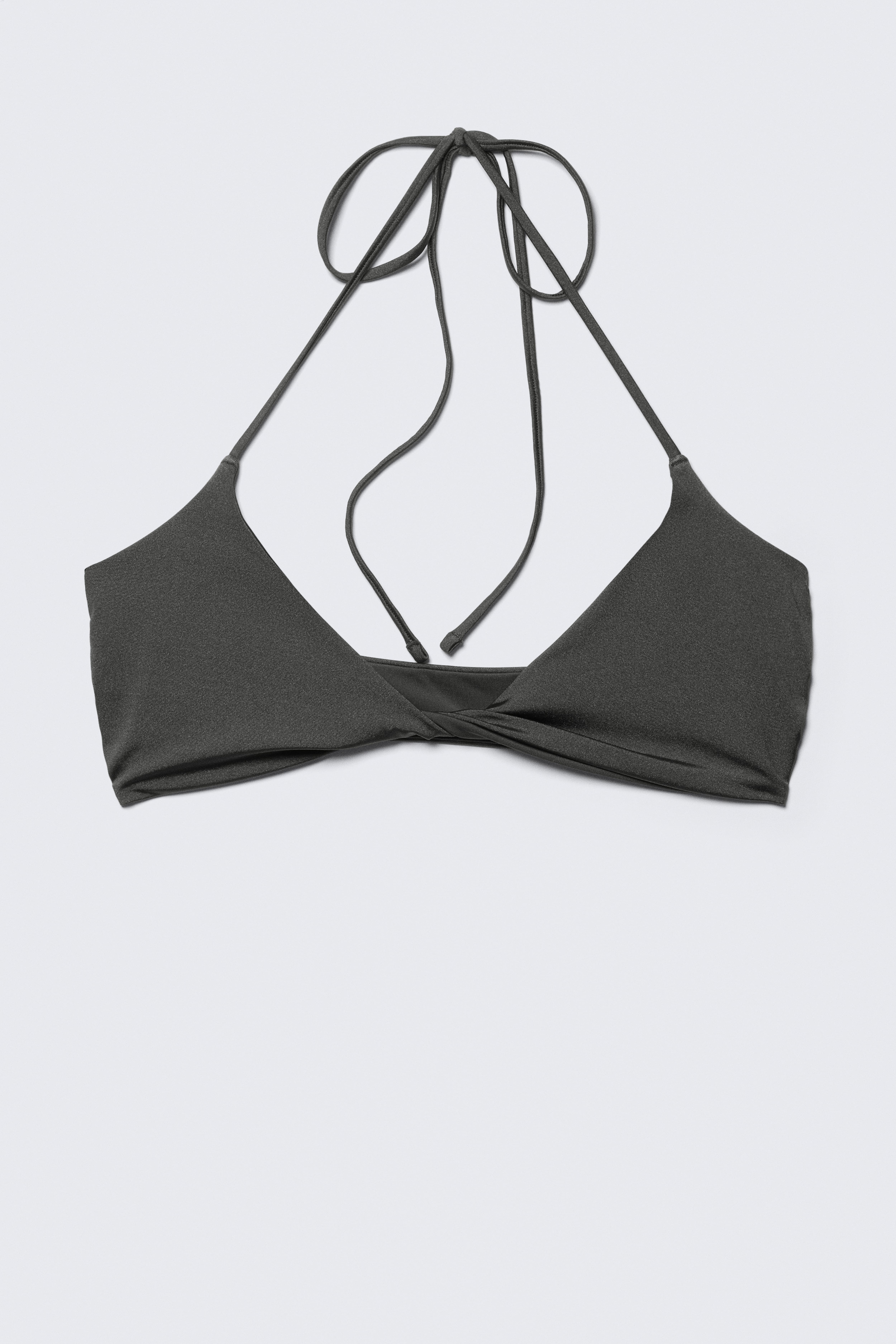 Top bikini Turn Halter - Ciemnoszary Shimmer/Czarny
