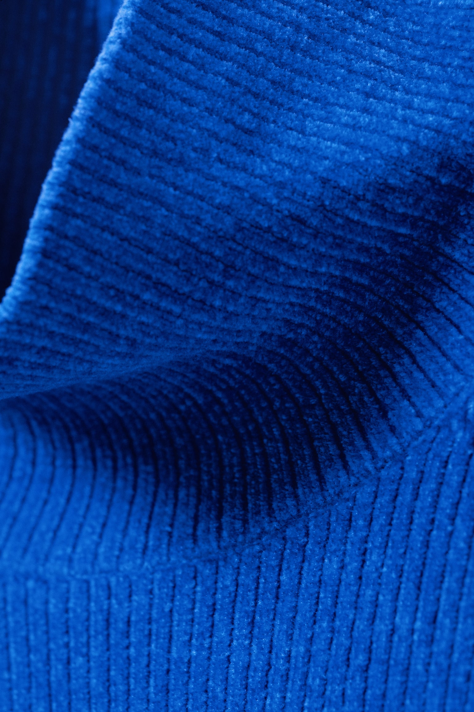 Rib-Knit Chenille Turtleneck Sweater - Bright Blue/Black - 4