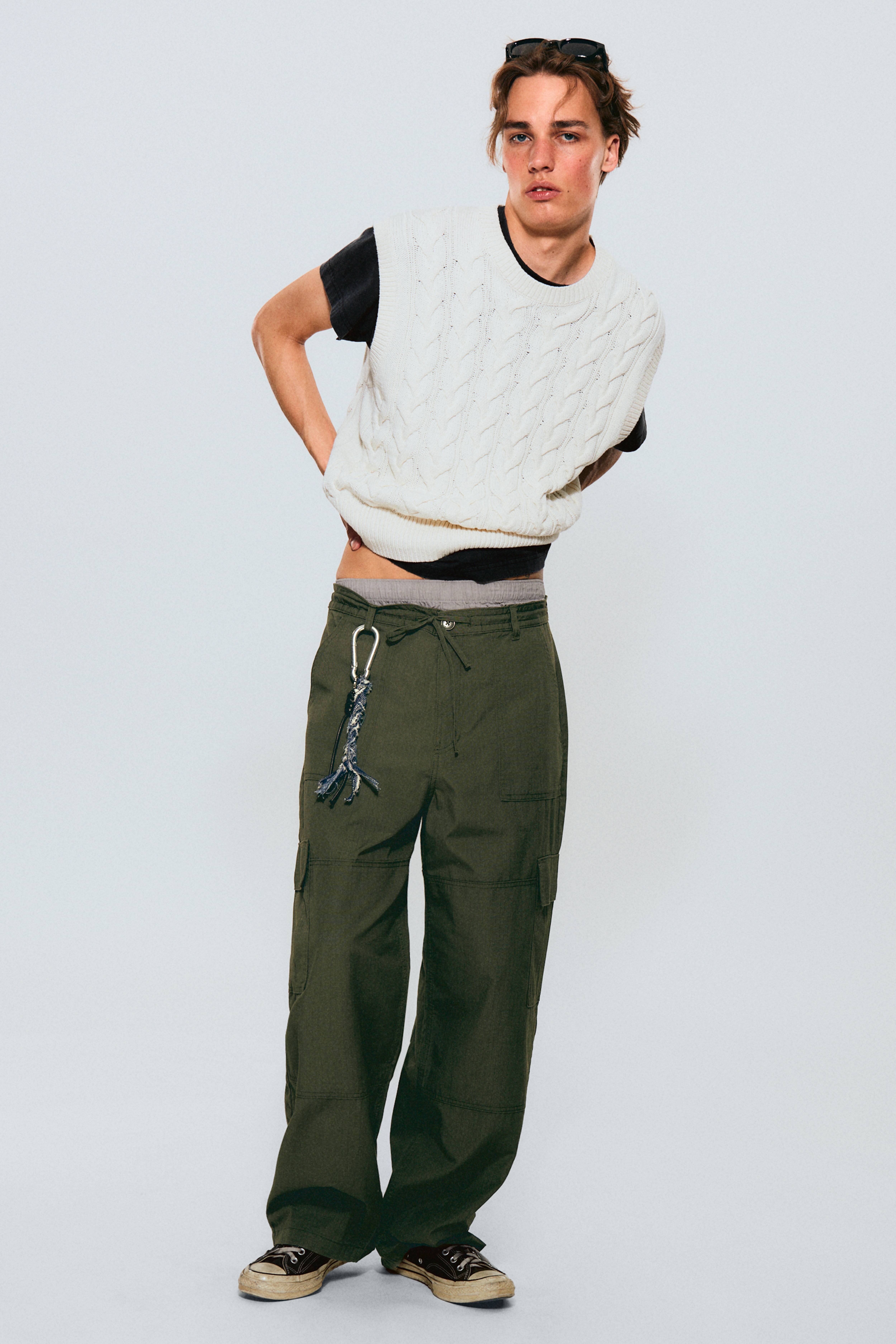 CTHY TECHWOOL BAGGY SARROUEL SLACKS カーキ CTHY TECHWOOL BAGGY SARROUEL SLACKS