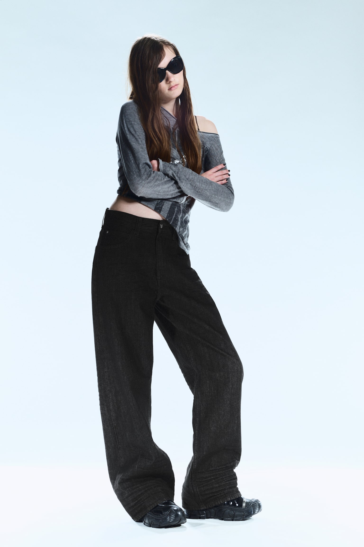 Jeans Looser a vita regular straight leg loose - Lavaggio extra nero/Azzurro/Chafe Black/Extra Blue Rinse - Blu medio - 7