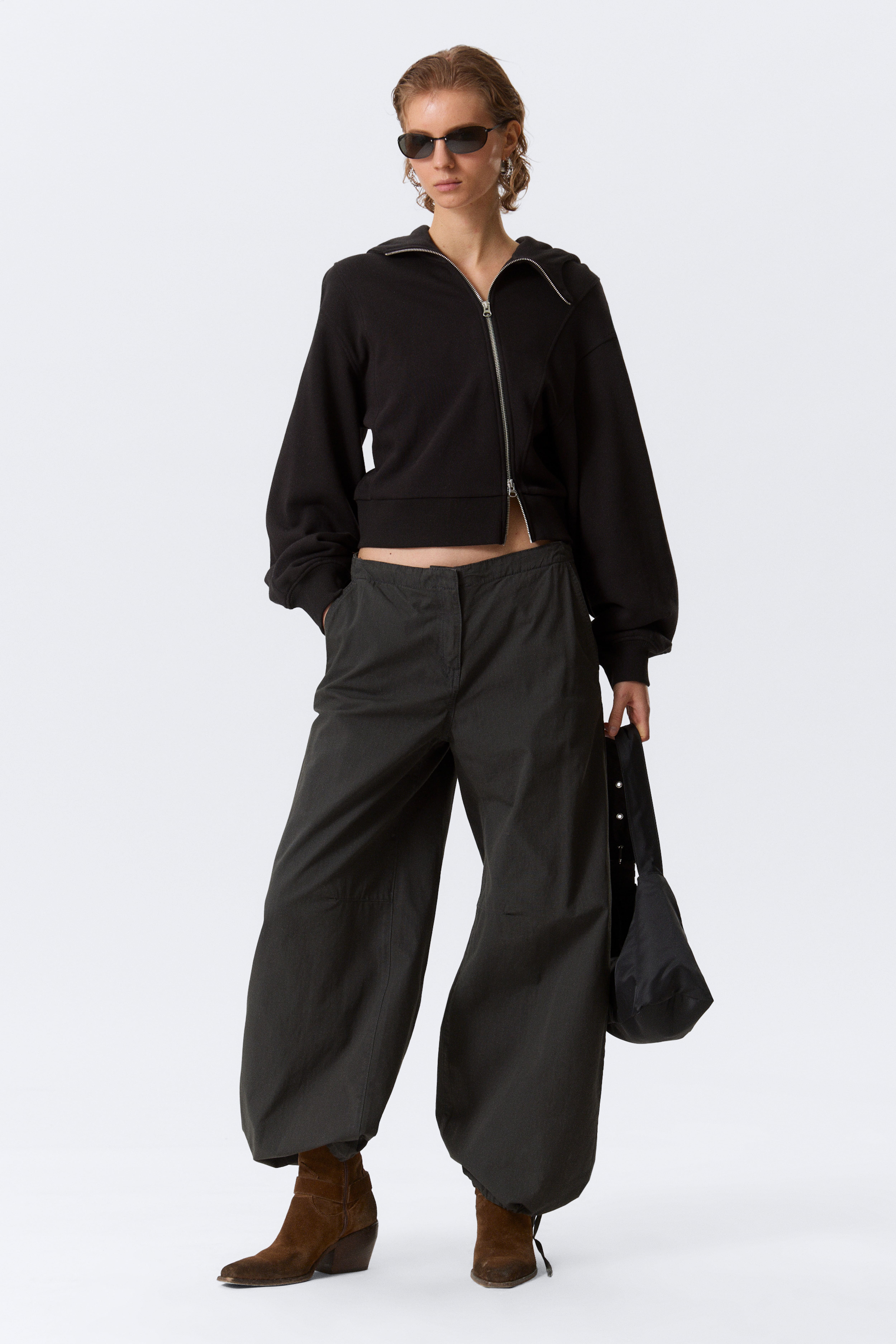 Pantalone baggy in ripstop - Grigio scuro/Khaki scuro/Beige