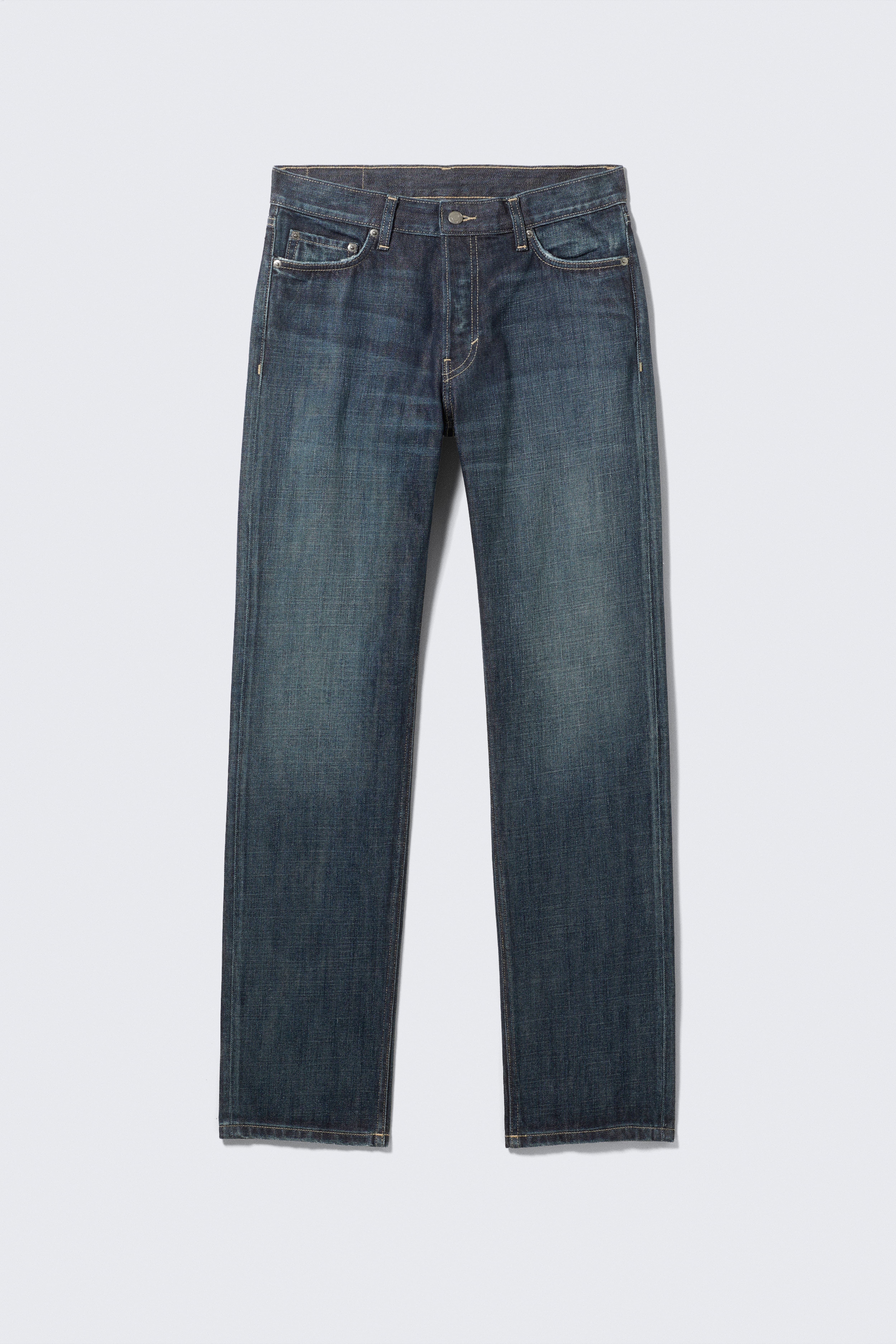 Klean Mid Waist Regular Straight Leg Jeans - Deep Ocean Blue - Mörkblå/Seventeen Blue - Blå/Tuned Black - Svart