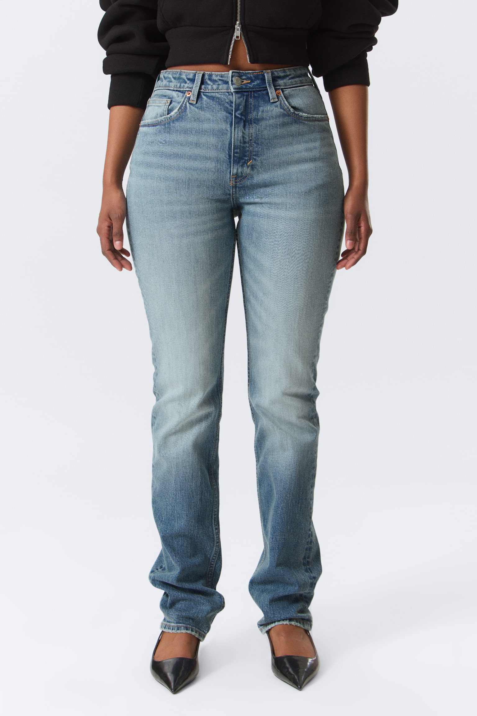 Vega Curve High Waisted Slim Leg Jeans - Blue Horses - Mittelblau/Blue Hymn - Mittelblau - 6