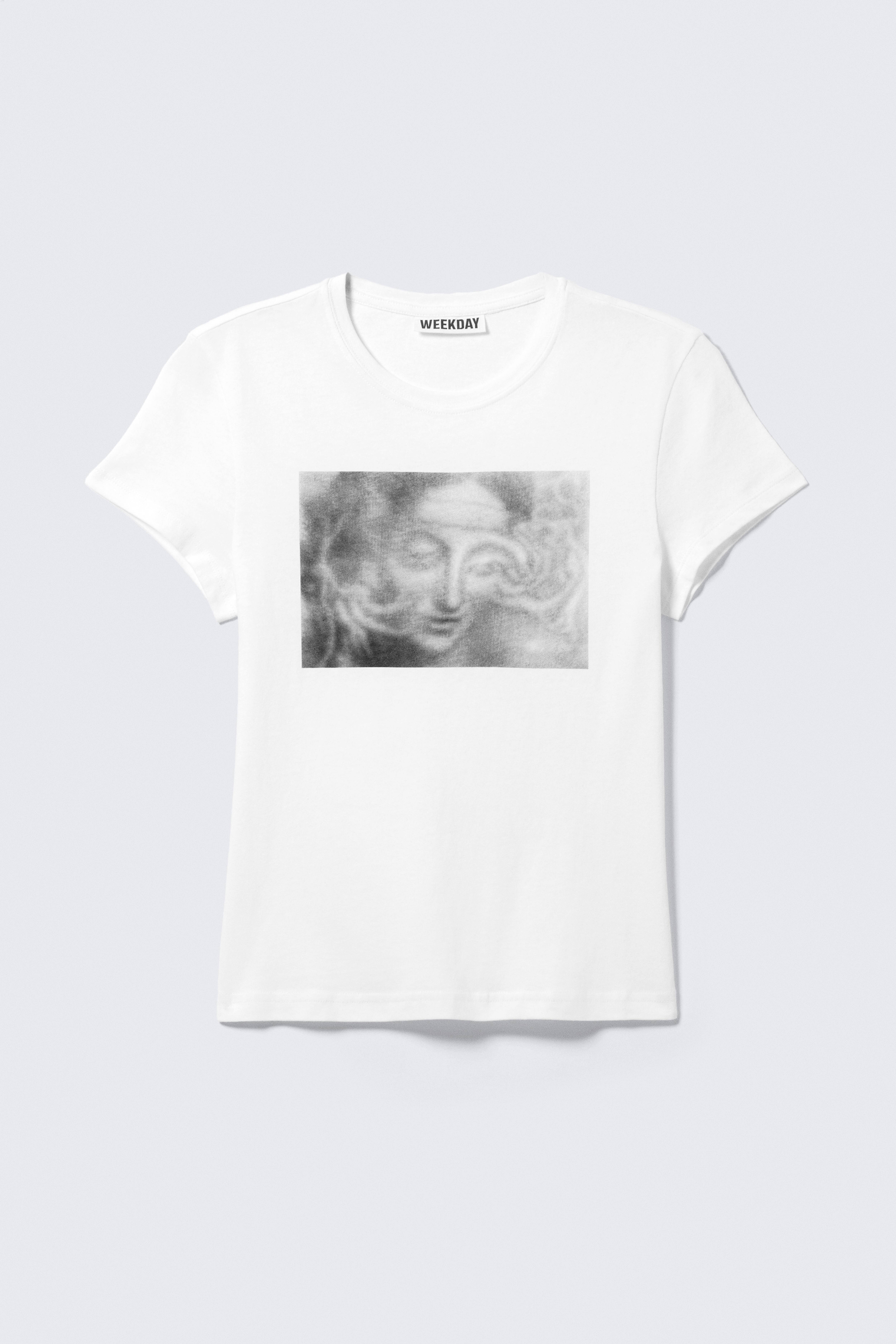 T-shirt boxy a maniche corte con stampa - White - Misty Face/Bianche - Camo