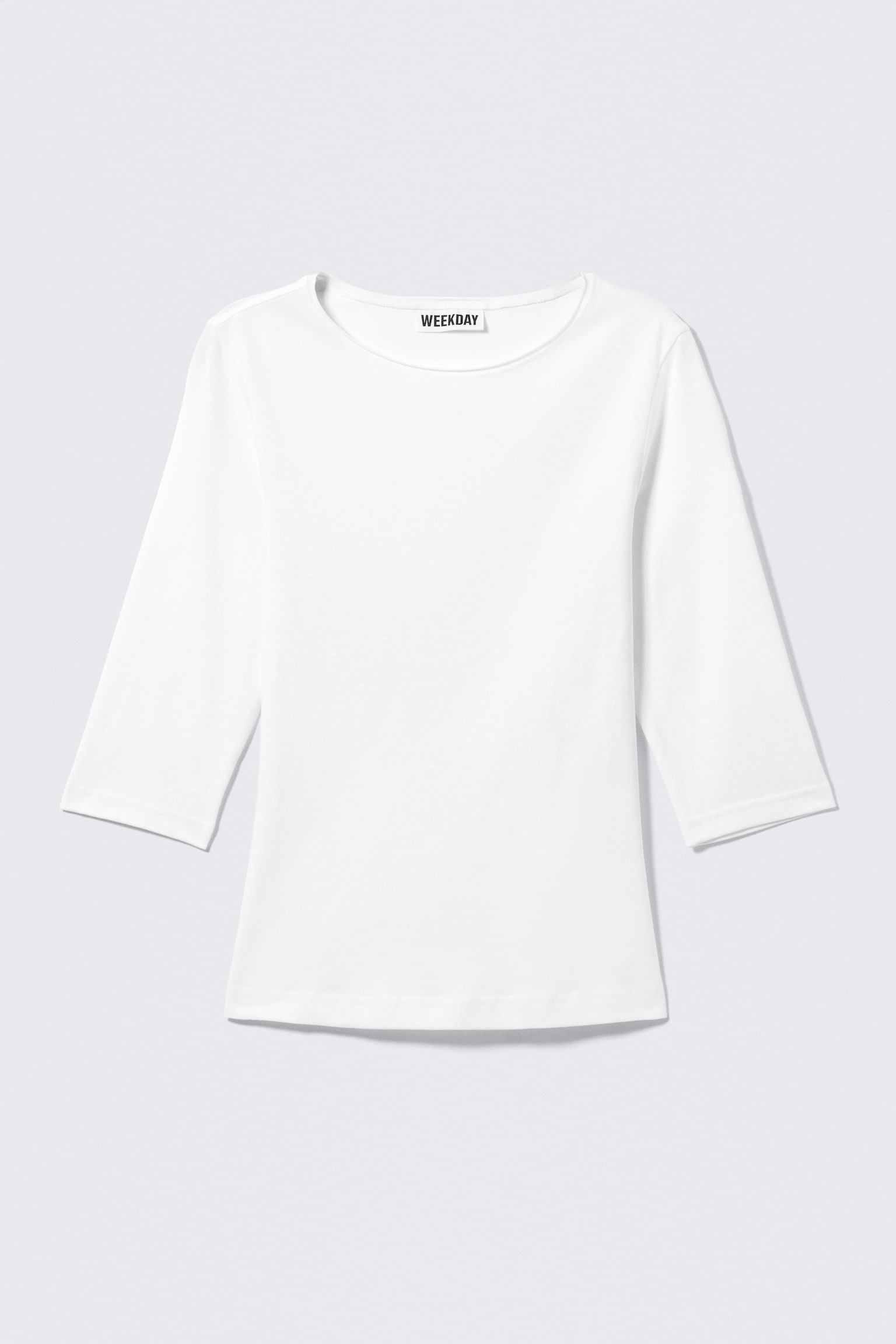 Tettsittende topp med trekvart ermer - Hvit/Svart/Lyseblå - 2