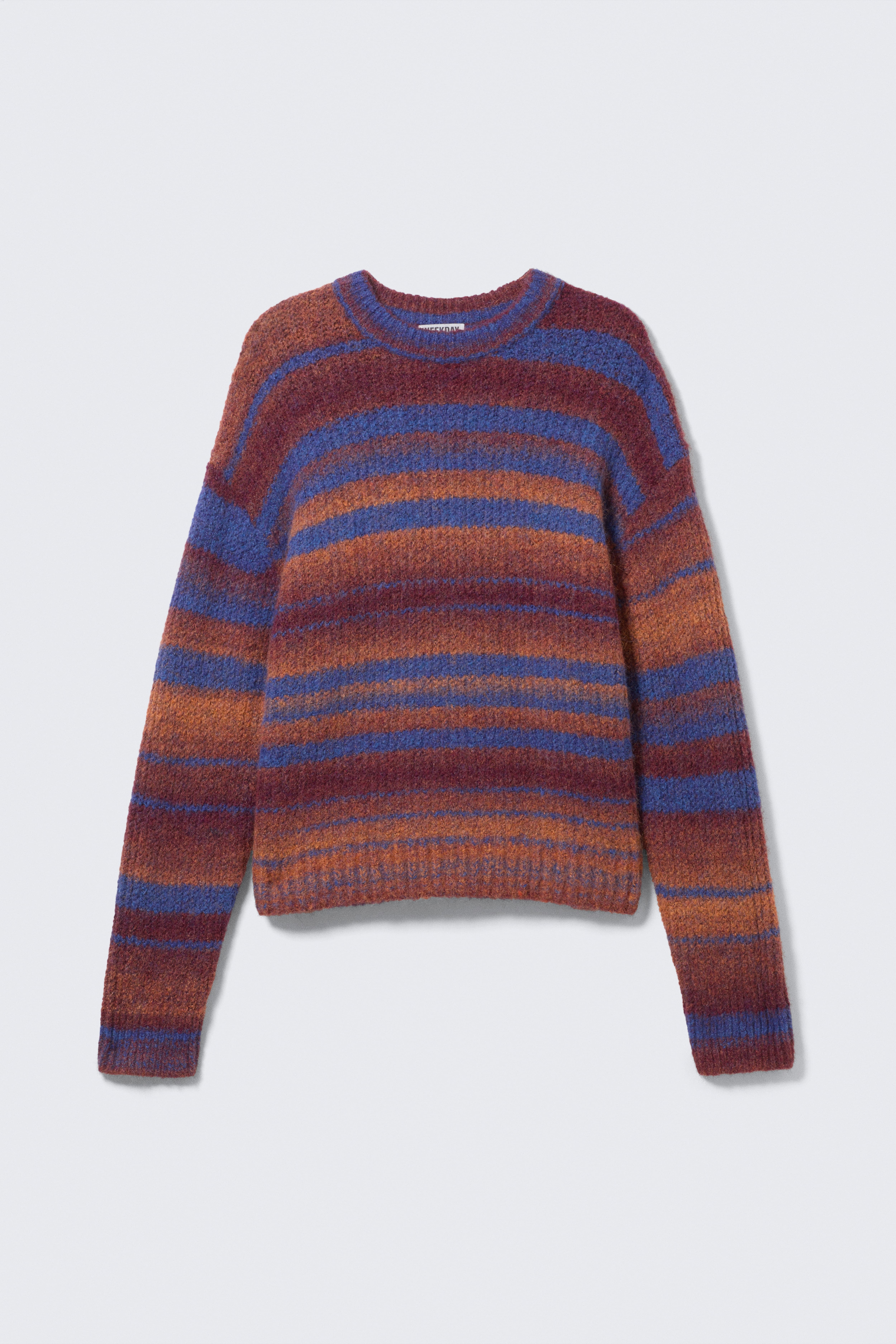 Stickad Space Dye Tröja - Orange multi-randig