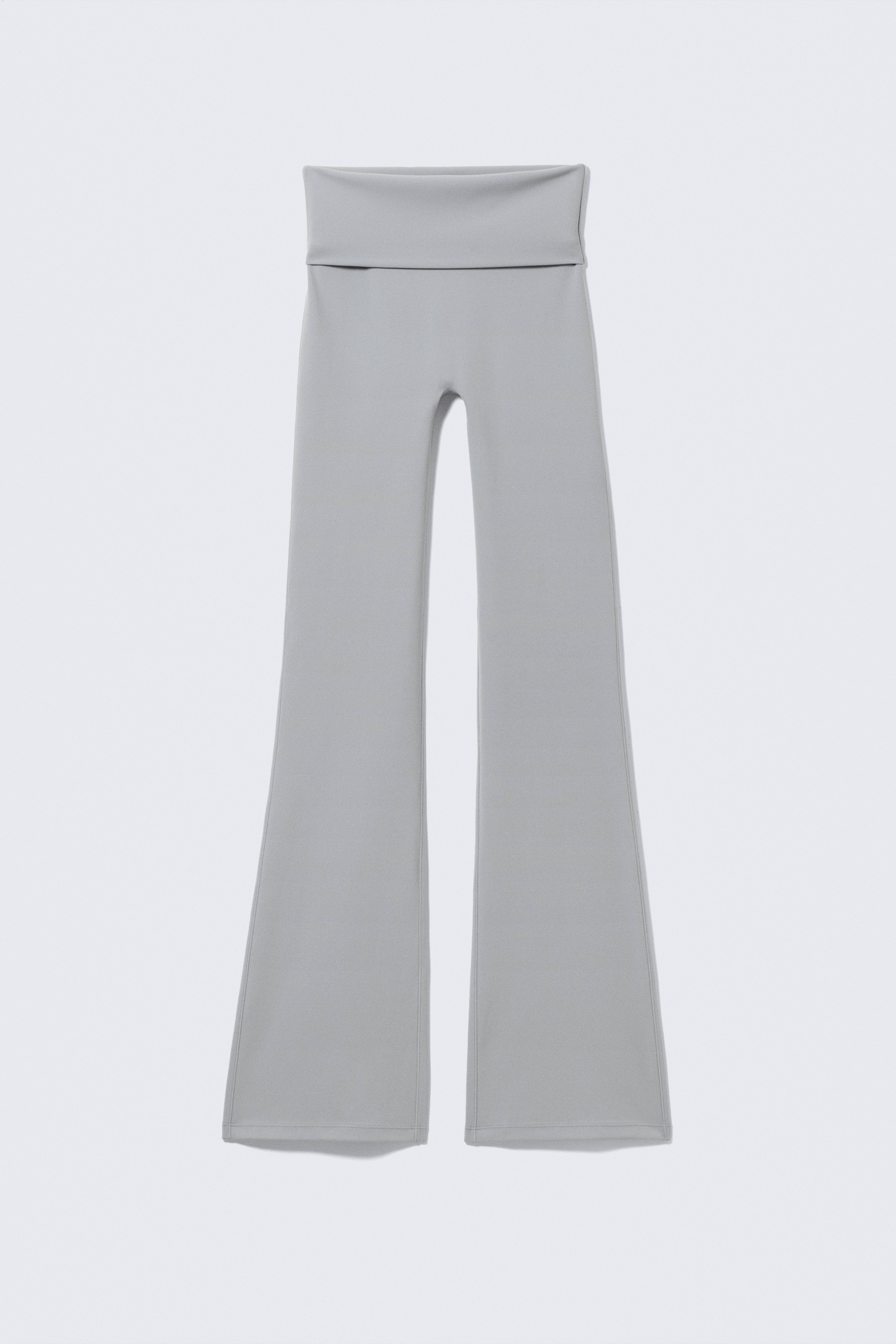 Folded Waist Flared Yoga Tights - Light Dusty Grey/Dark Grey/Dark Brown/Dark Brown/Dark Khaki Green/Black/White