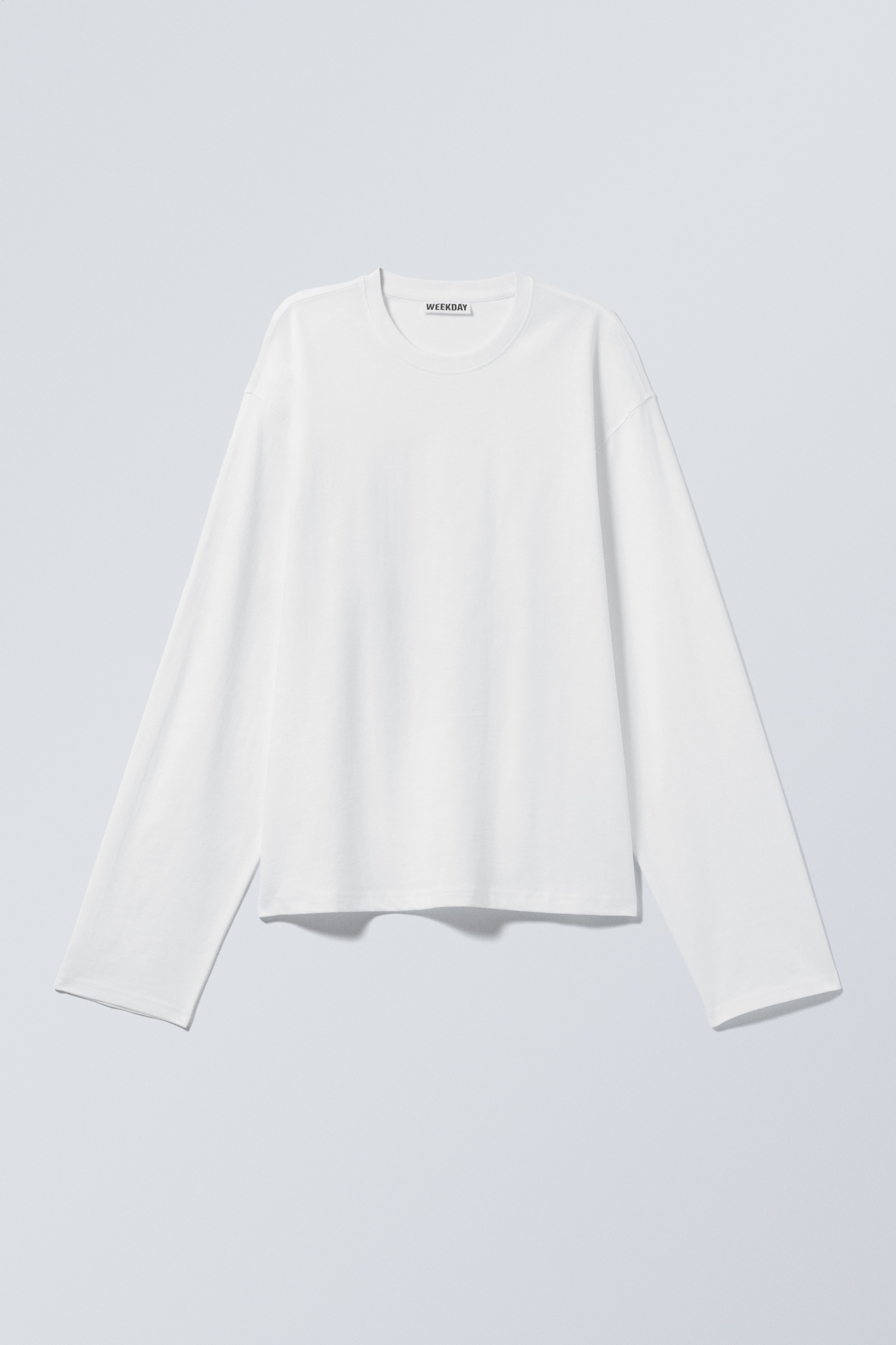 Boxy katoenen T-shirt met lange mouwen - Wit/Zwart/Zwart met strepen/Gestreept donkergrijs/Helderblauw