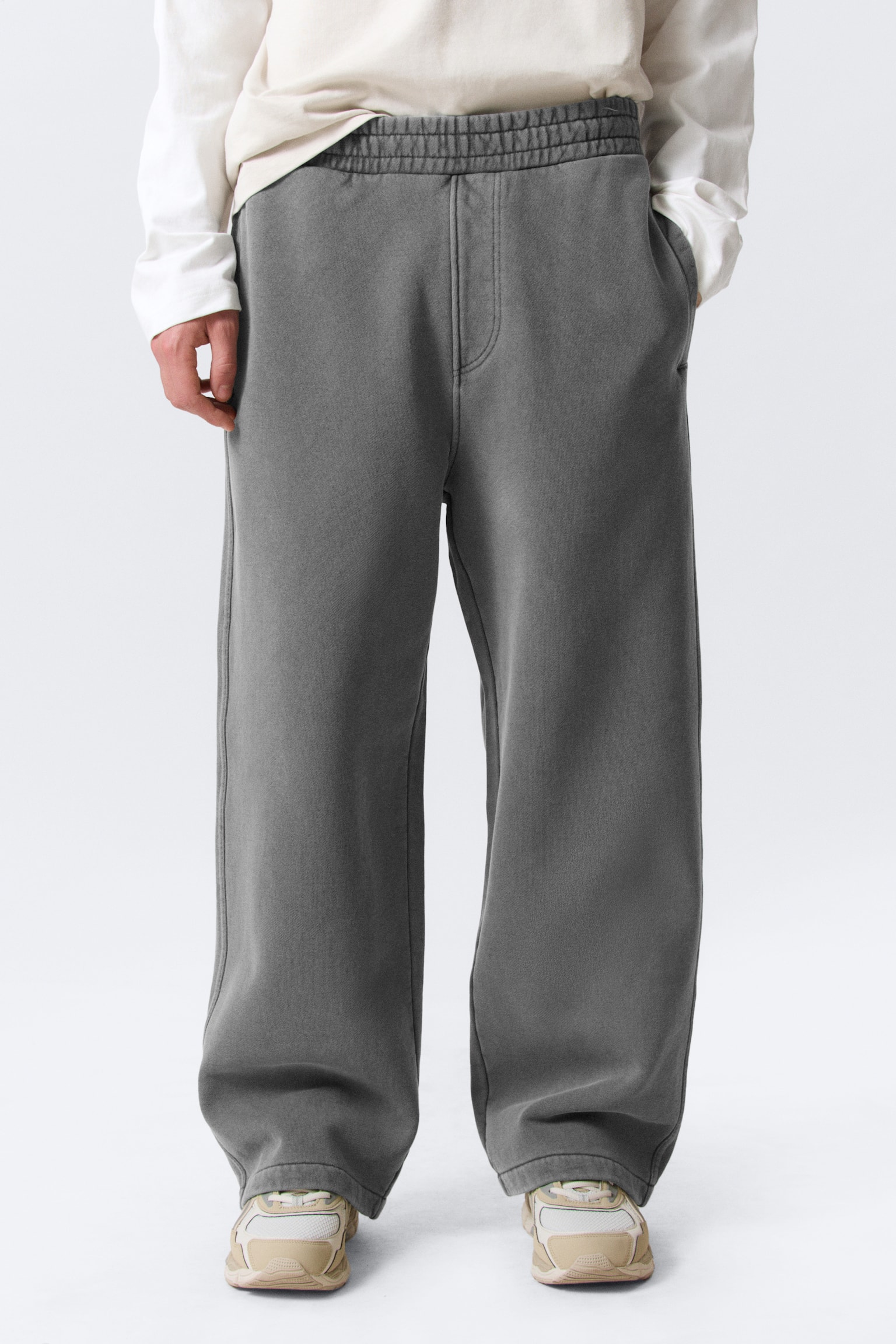 Spodnie dresowe Loose Heavyweight Cotton - Sprany Ciemnoszary - 3