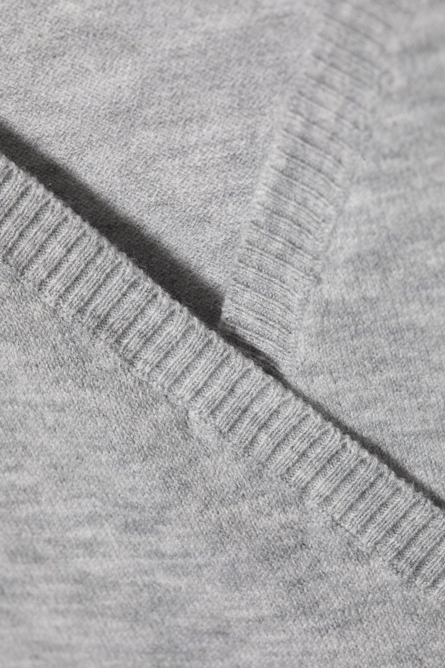 V-hals slå-om strikcardigan - Gråmeleret/Sort/Lyserød - 3