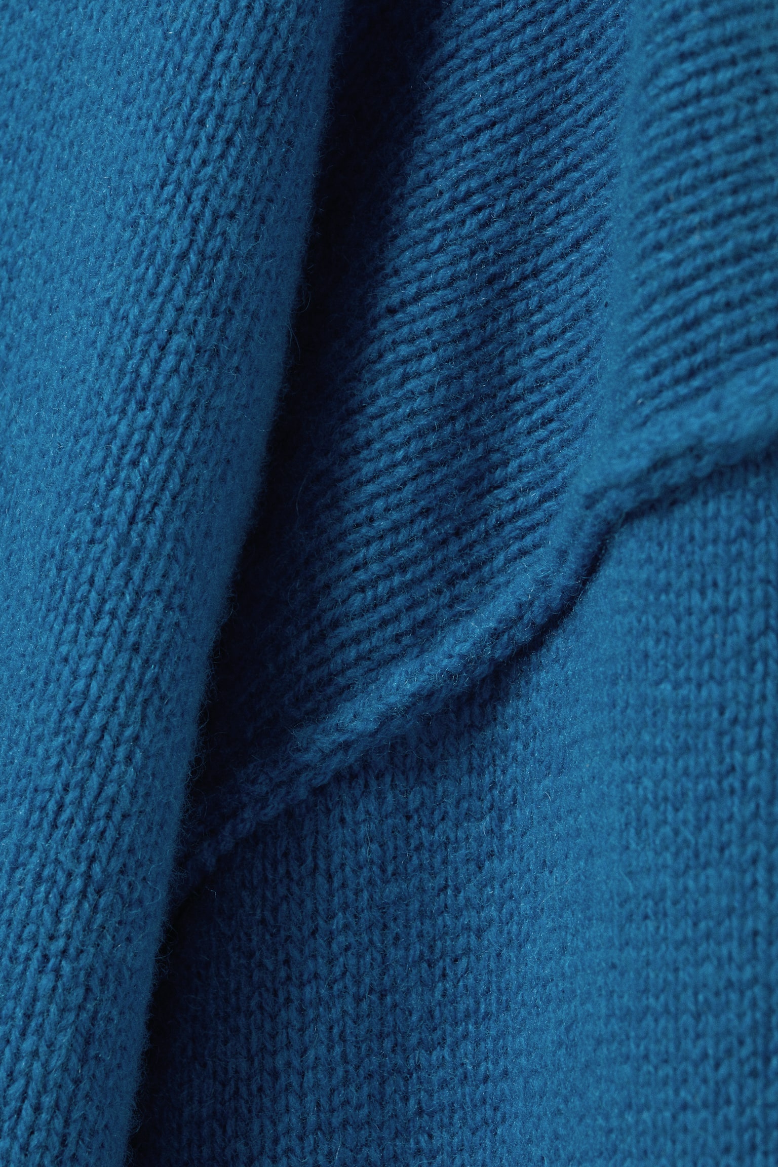 Wool Turtleneck Sweater - Bright Blue/Dark Mole - 2