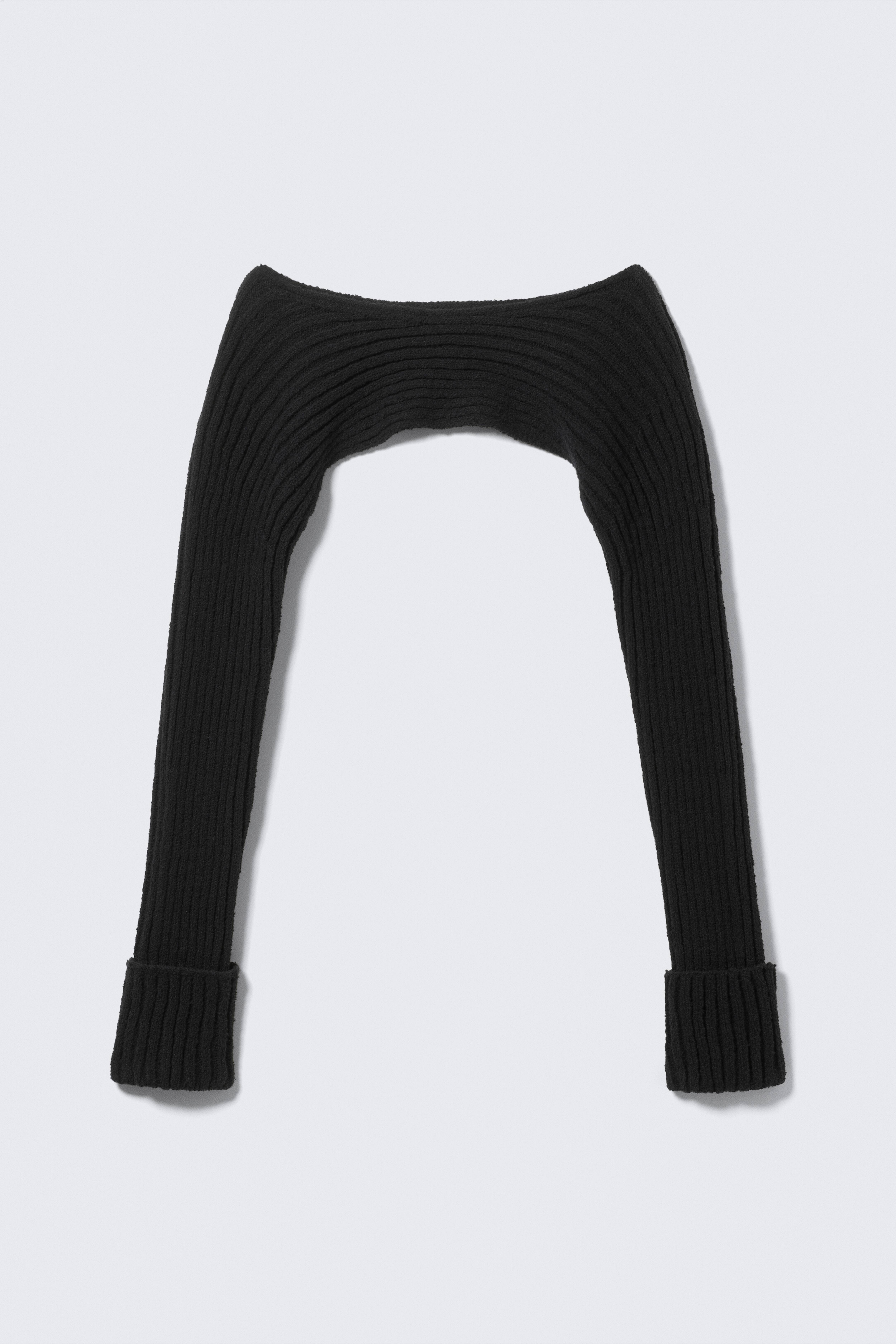 Bolero tricotat cu guler bărcuță - Negru