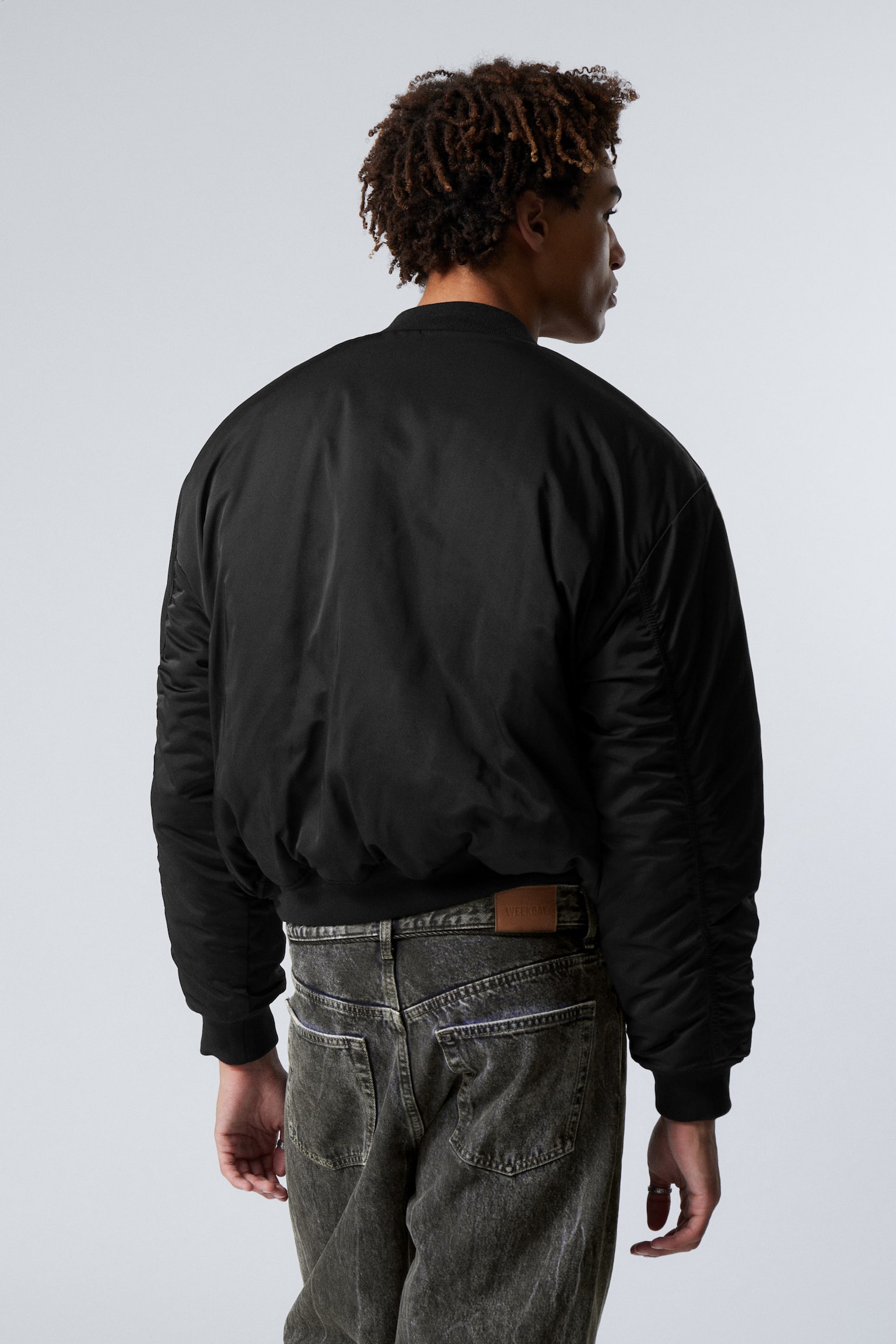 Relaxed Twill Bomber Jacket - Black - 6