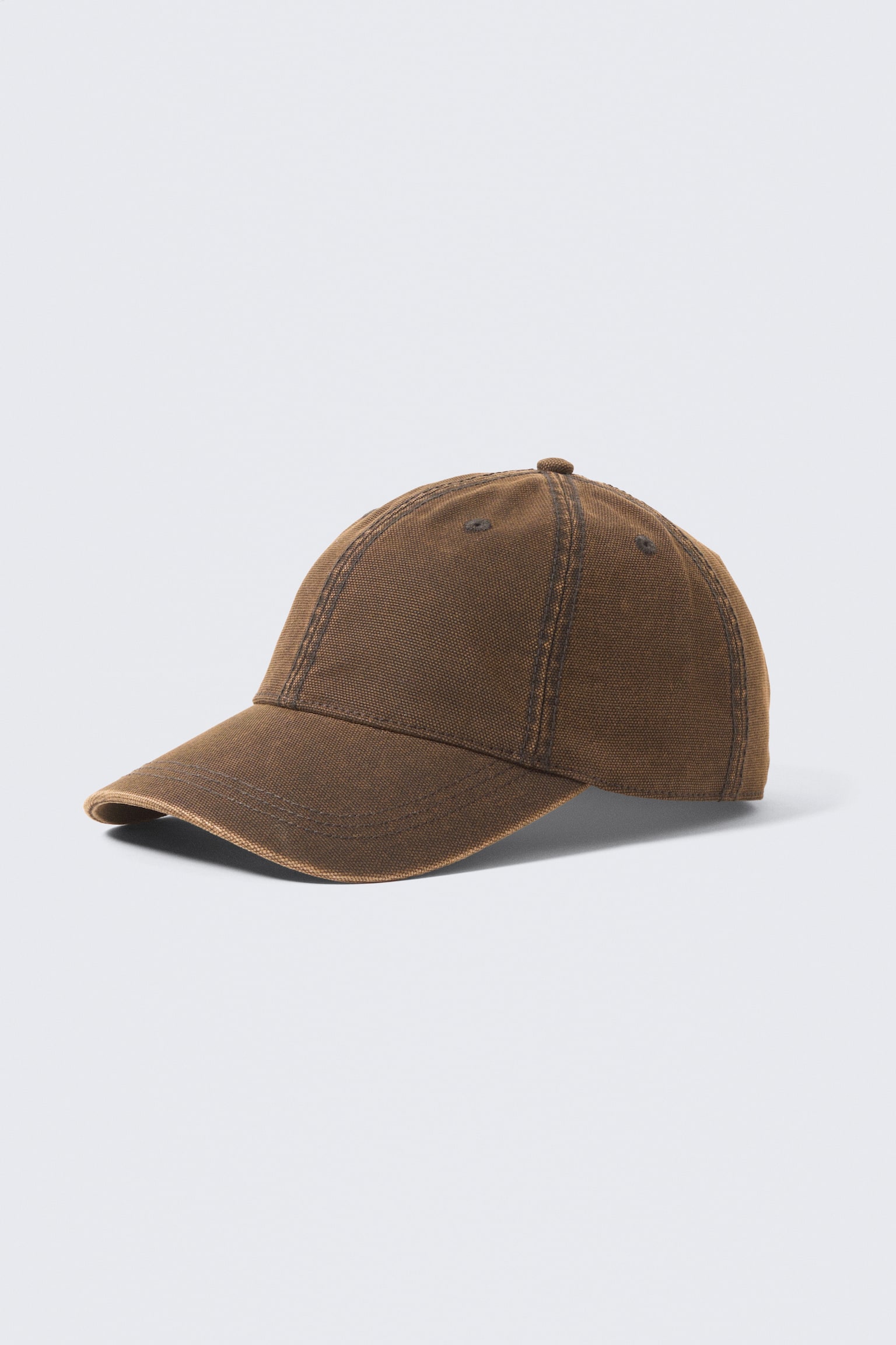 Marmoreret baseballcap i bomuldslærred - Vasket rust/Cropped sort/Broderet forvasket sort/Grå - Slidt kamouflage