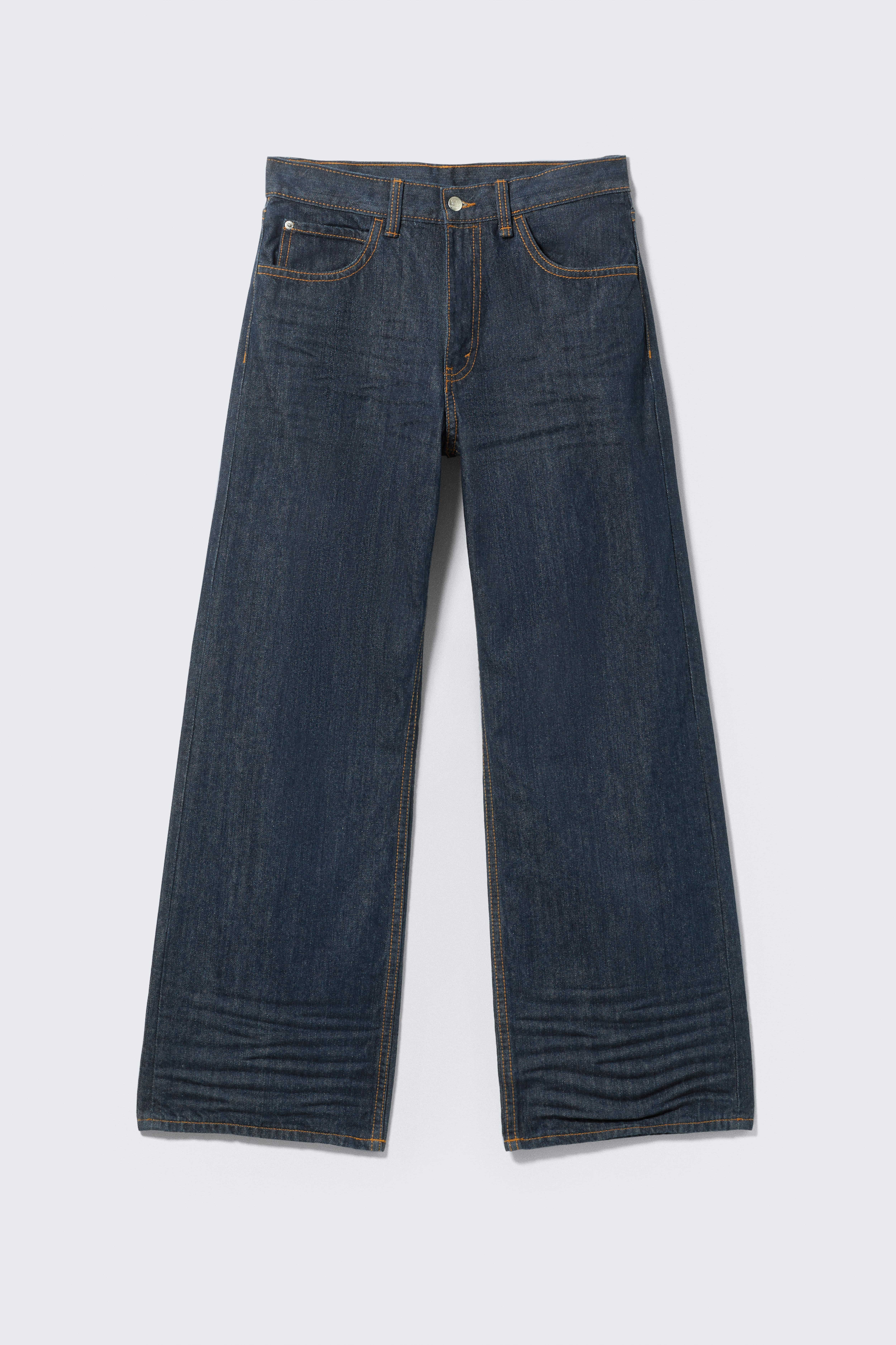 Looser Regular Waist Loose Straight Jeans - Екстра синьо изплакване - Средно синьо/Light Blue/Черен Chafe/Extra Black Rinse