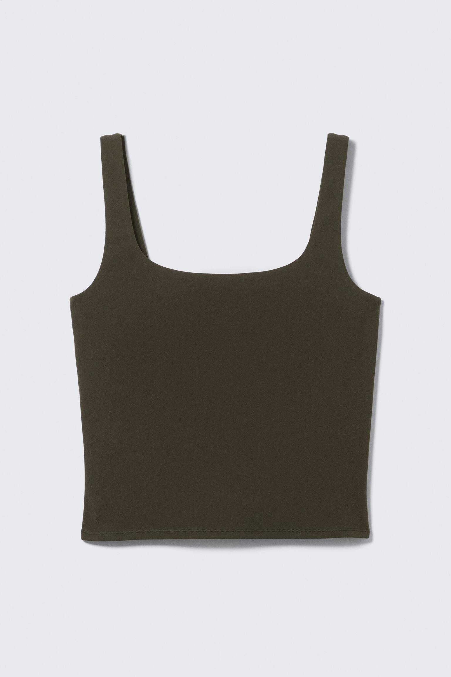 Cropped sporttop - Donkerbruin/Zwart/Licht vaalgrijs/Donkergrijs/Donkerbruin/Wit/Donker kakigroen - 2