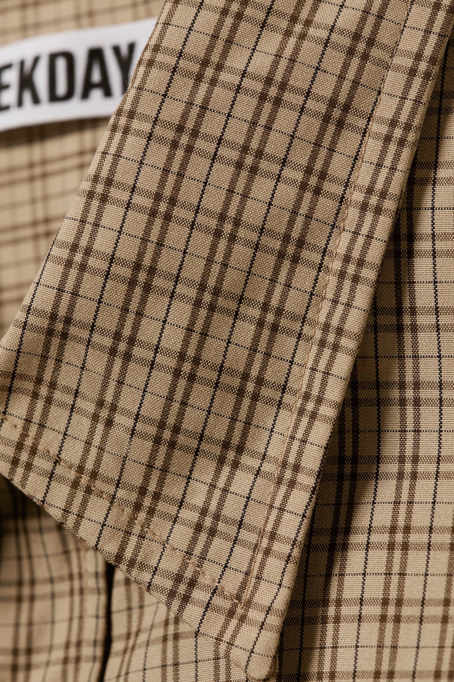 Camicia popeline Relaxed Boxy - Beige a quadretti - 6