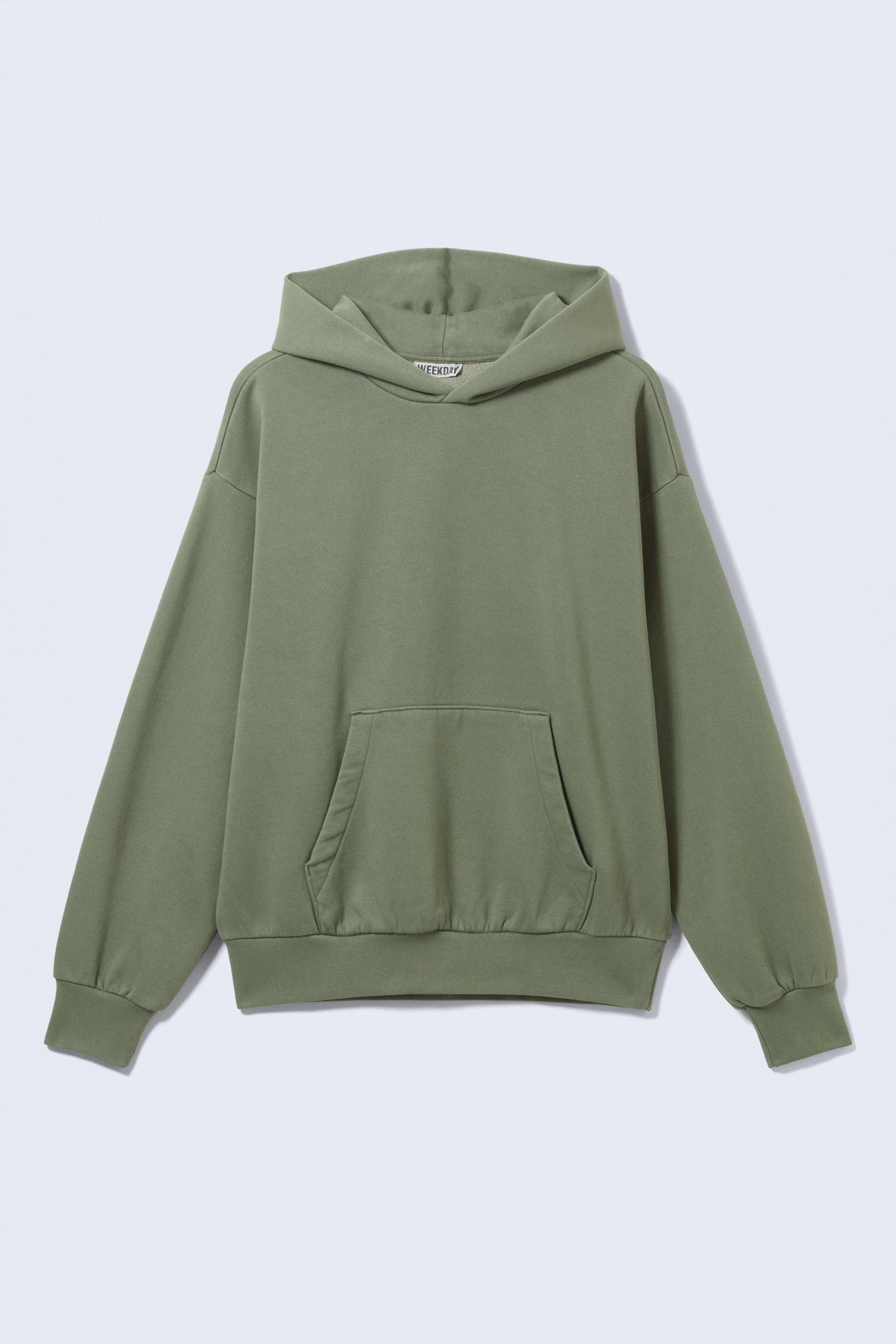 Hoodie mit weiter Passform - Verwaschenes Grün/Schwarz/Grau meliert/Gewaschenes Dunkelbraun