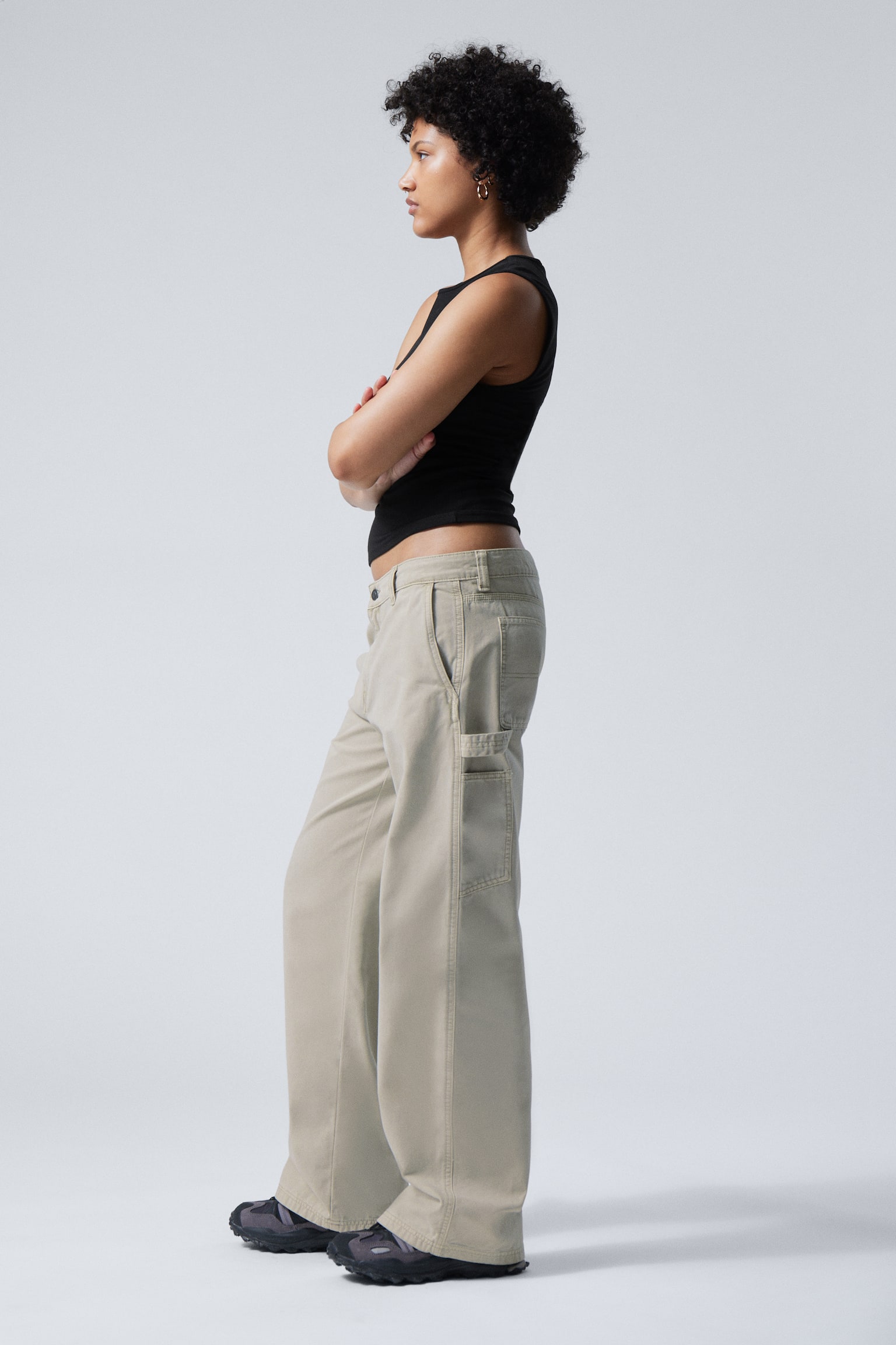 Loose Carpenter Canvas Trousers - Dusty Mole/Dark Grey - 4