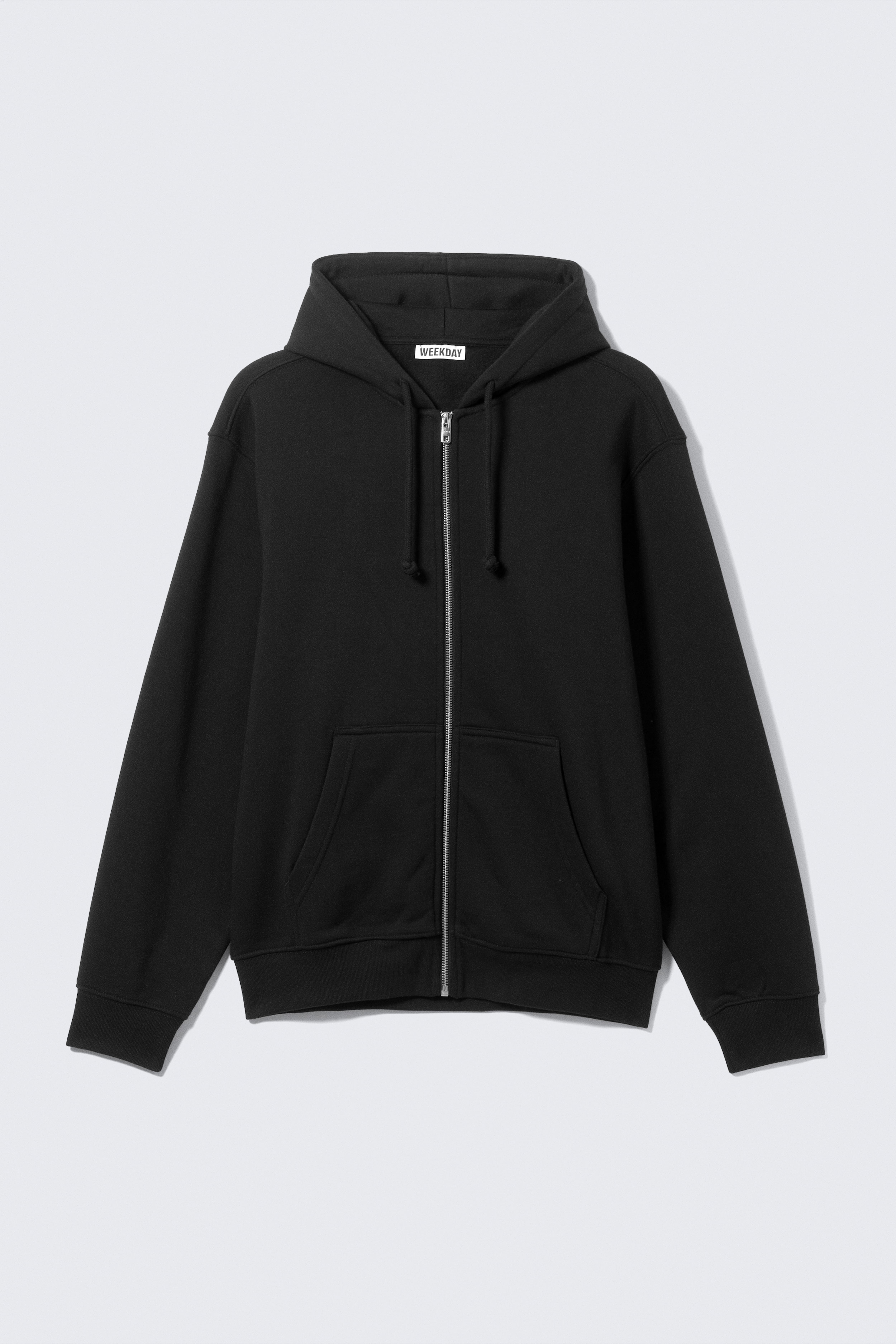 Klassischer Zip-Hoodie - Schwarz/Grau meliert